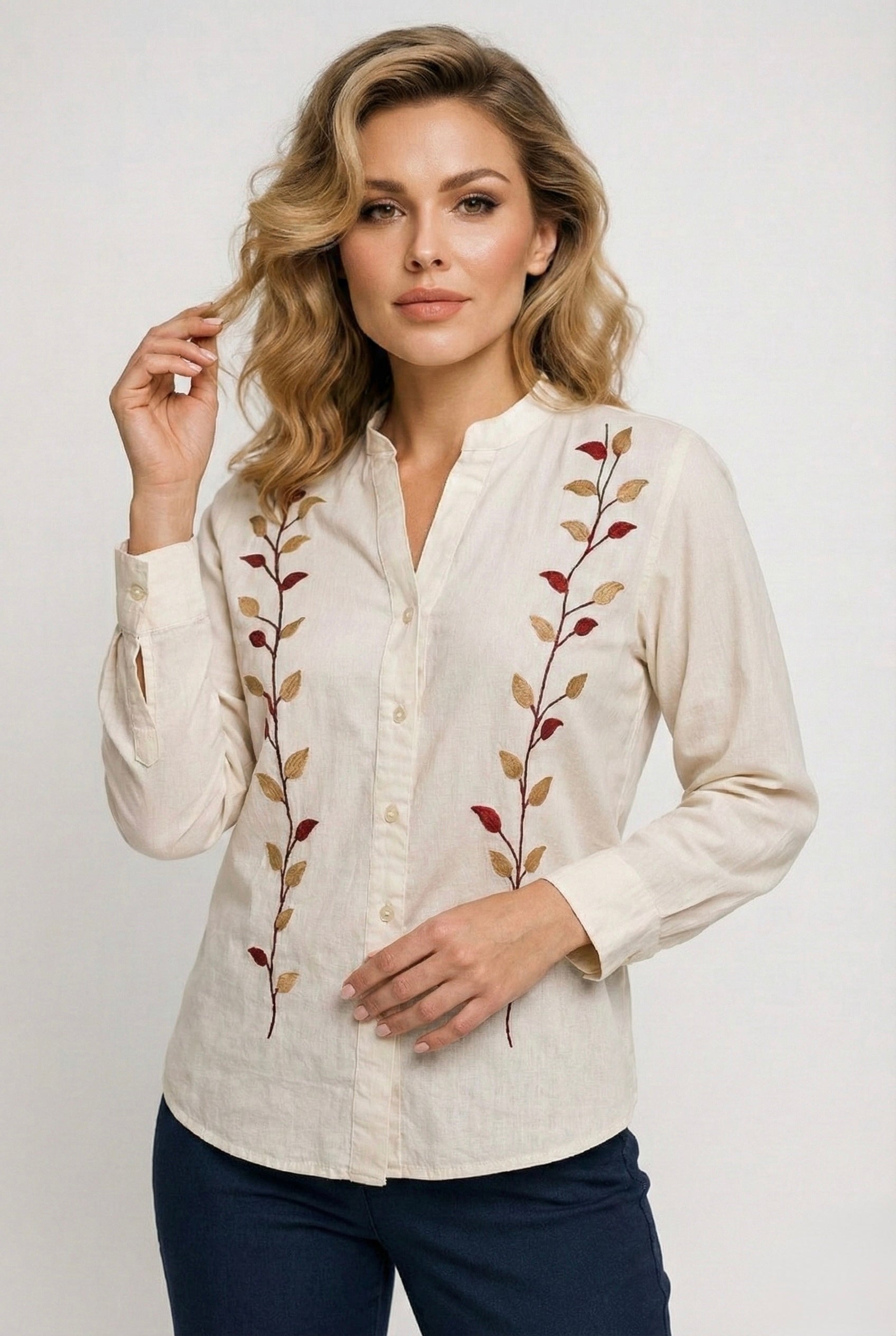 Autumn Vine: Embroidered Shirt
