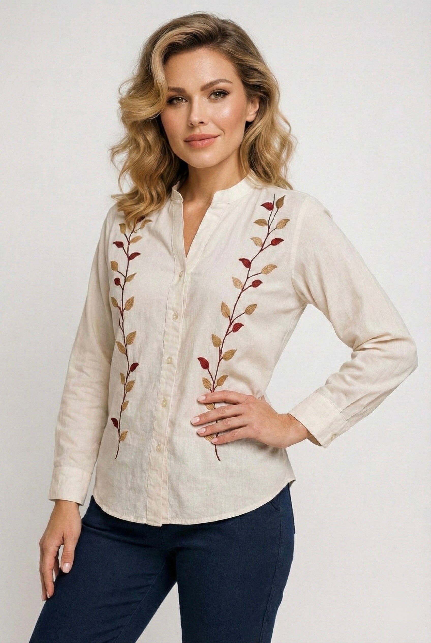 Autumn Vine: Embroidered Shirt