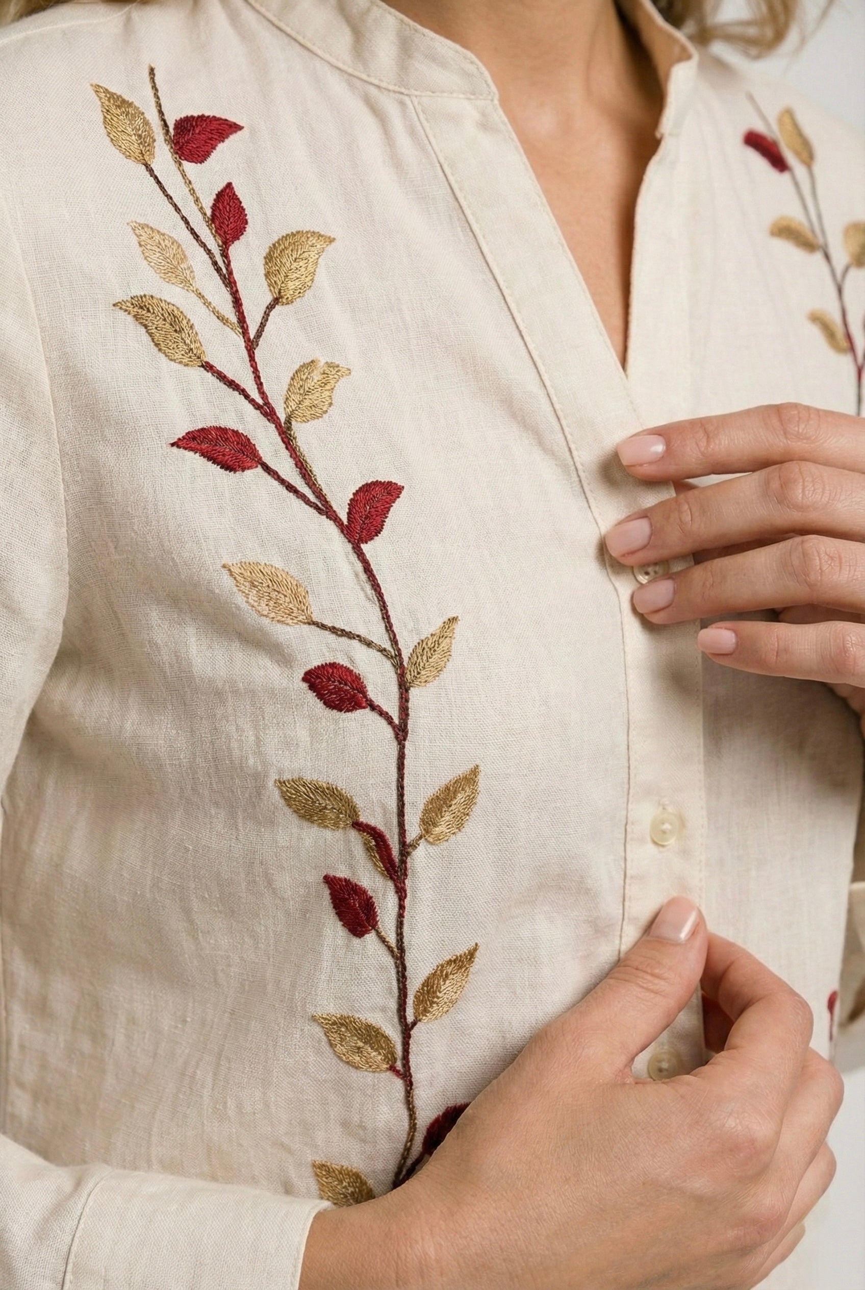 Autumn Vine: Embroidered Shirt