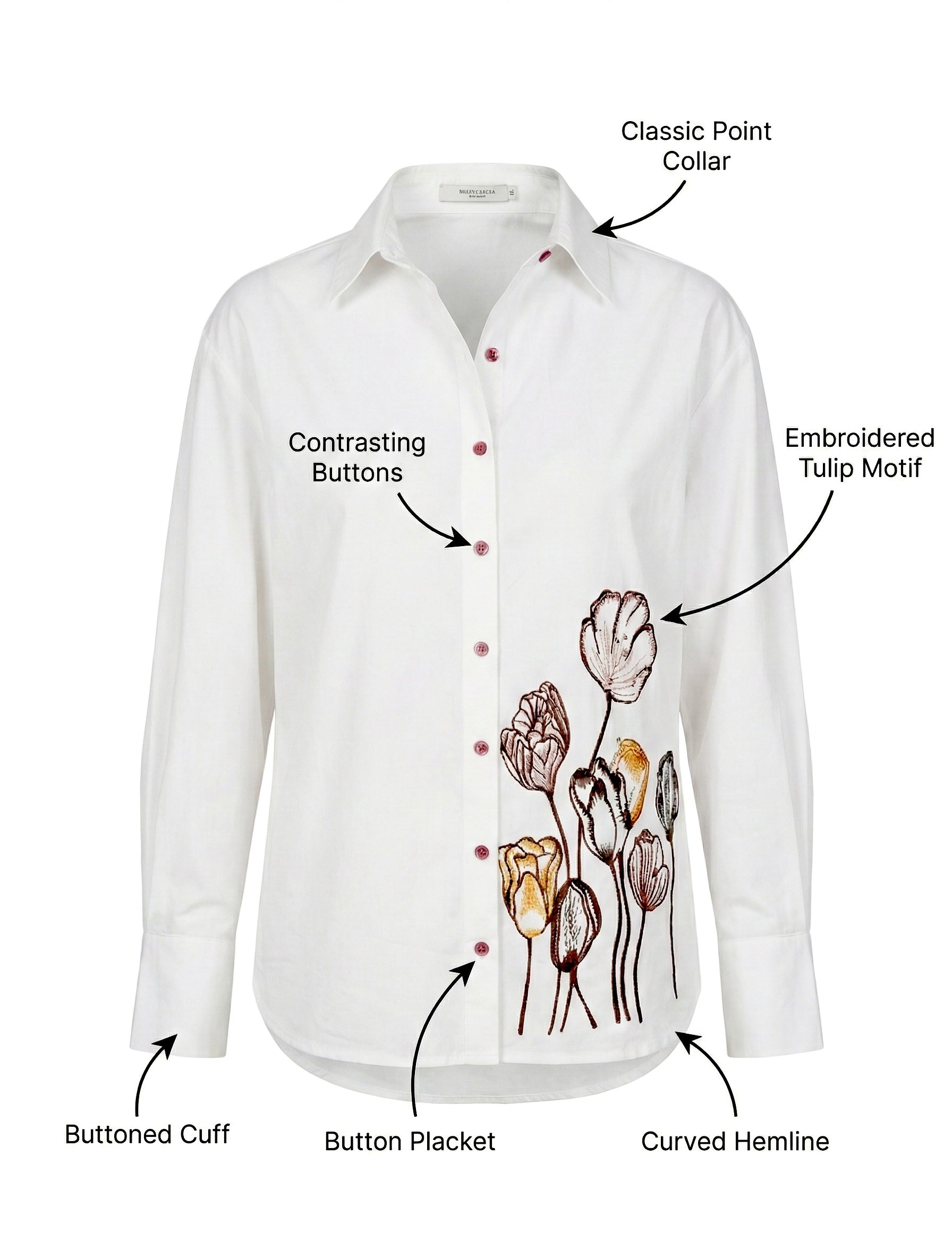 Meadow Bloom: Floral Embroidered Shirt