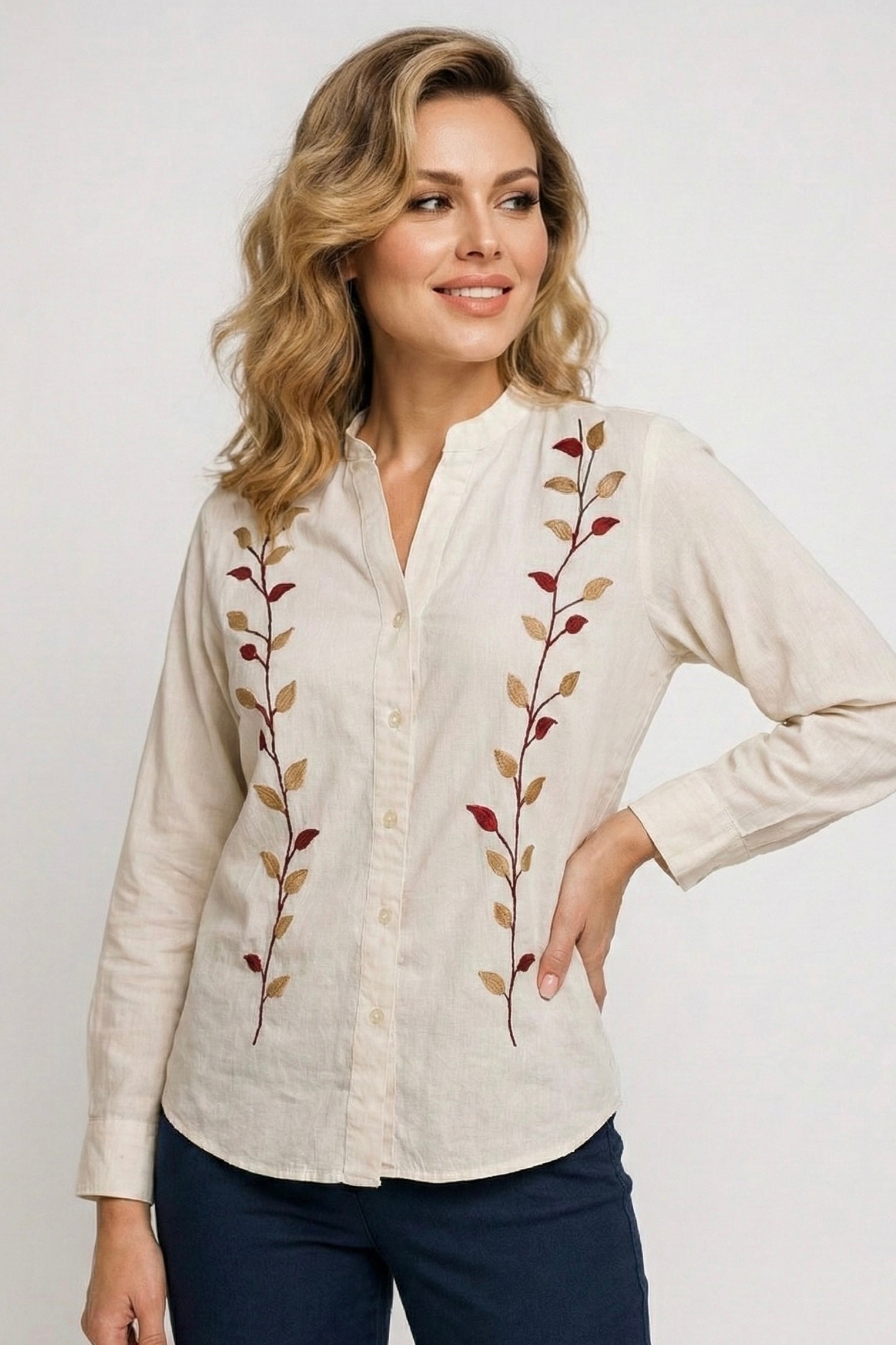 Autumn Vine: Embroidered Shirt