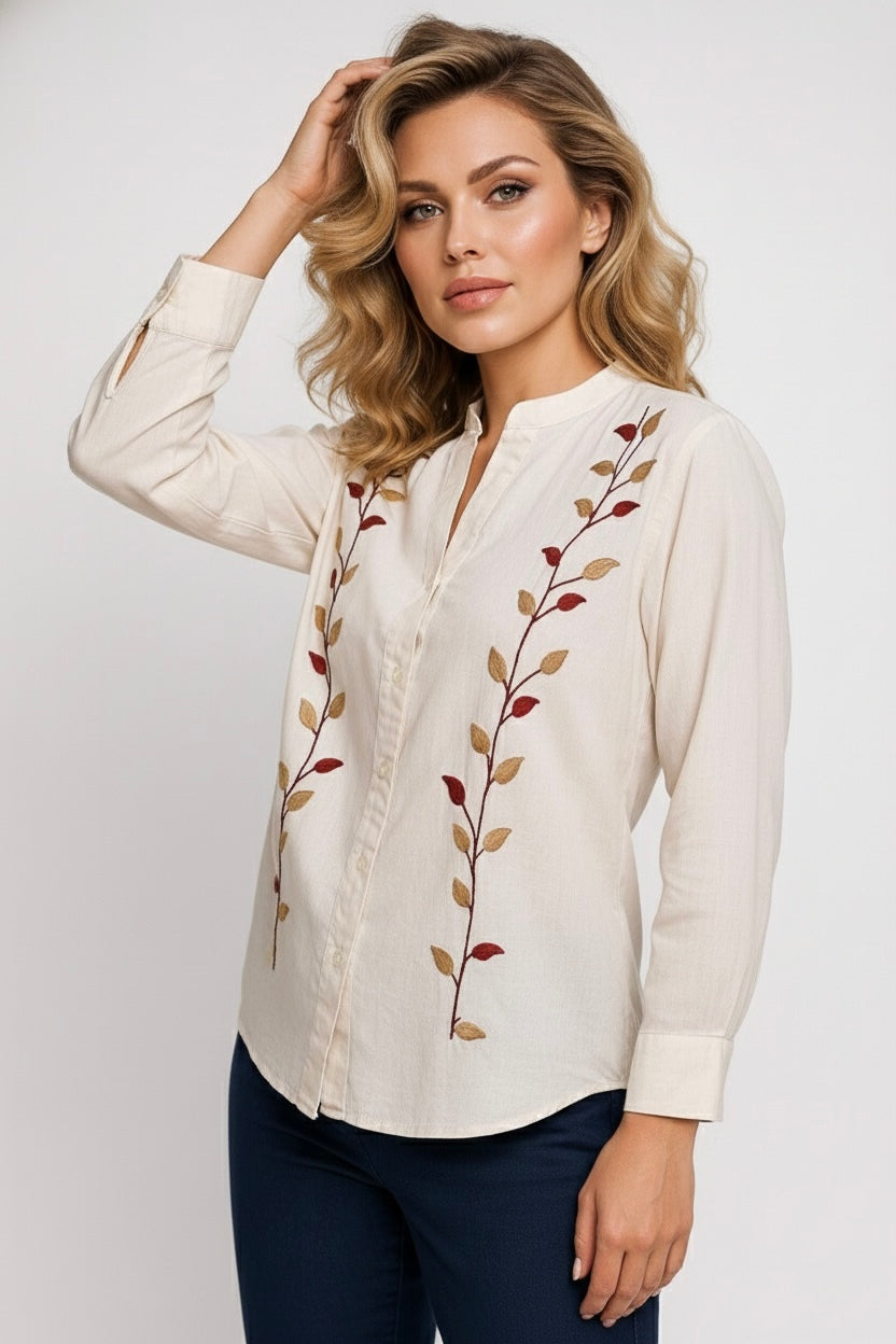 Autumn Vine: Embroidered Shirt