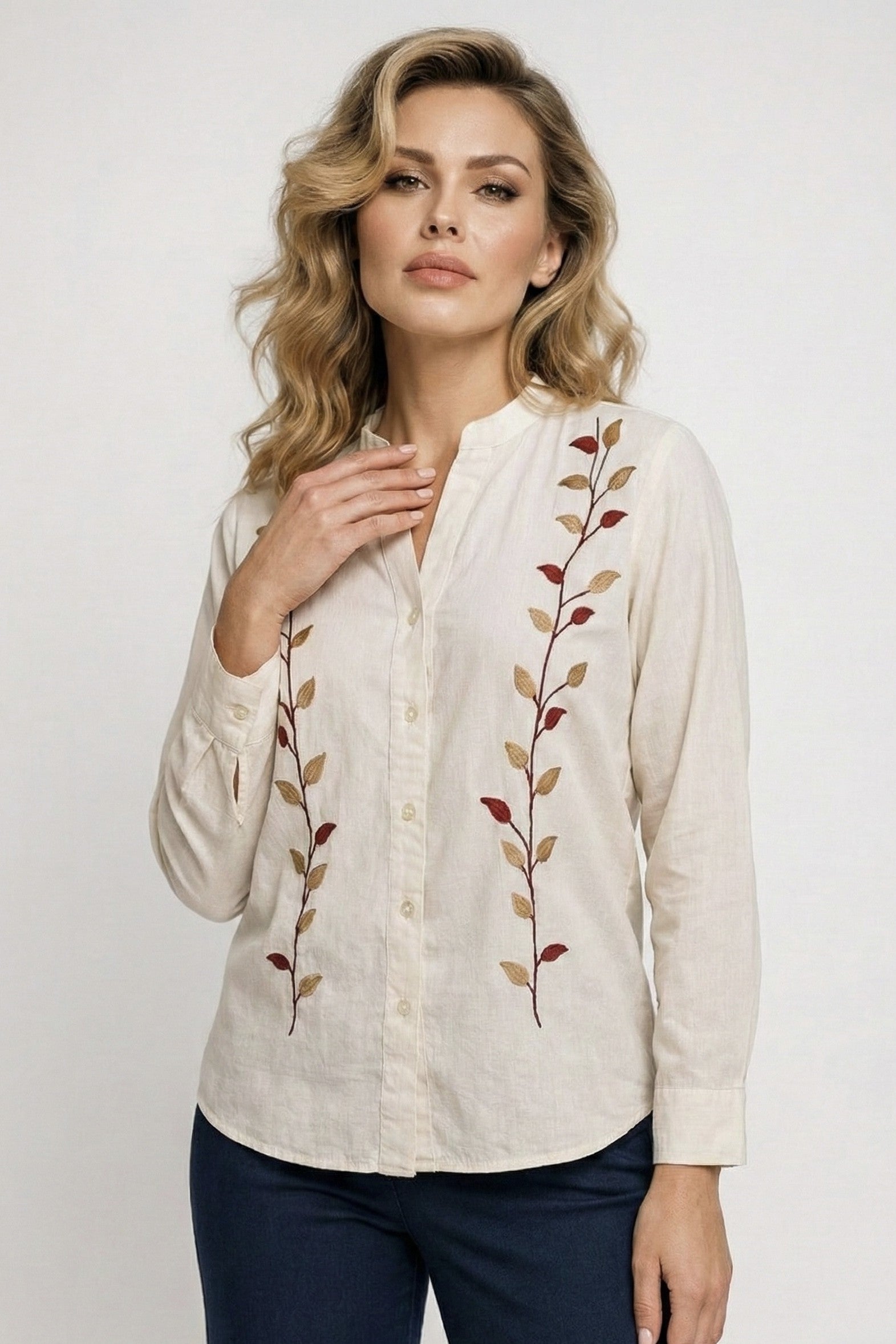 Autumn Vine: Embroidered Shirt