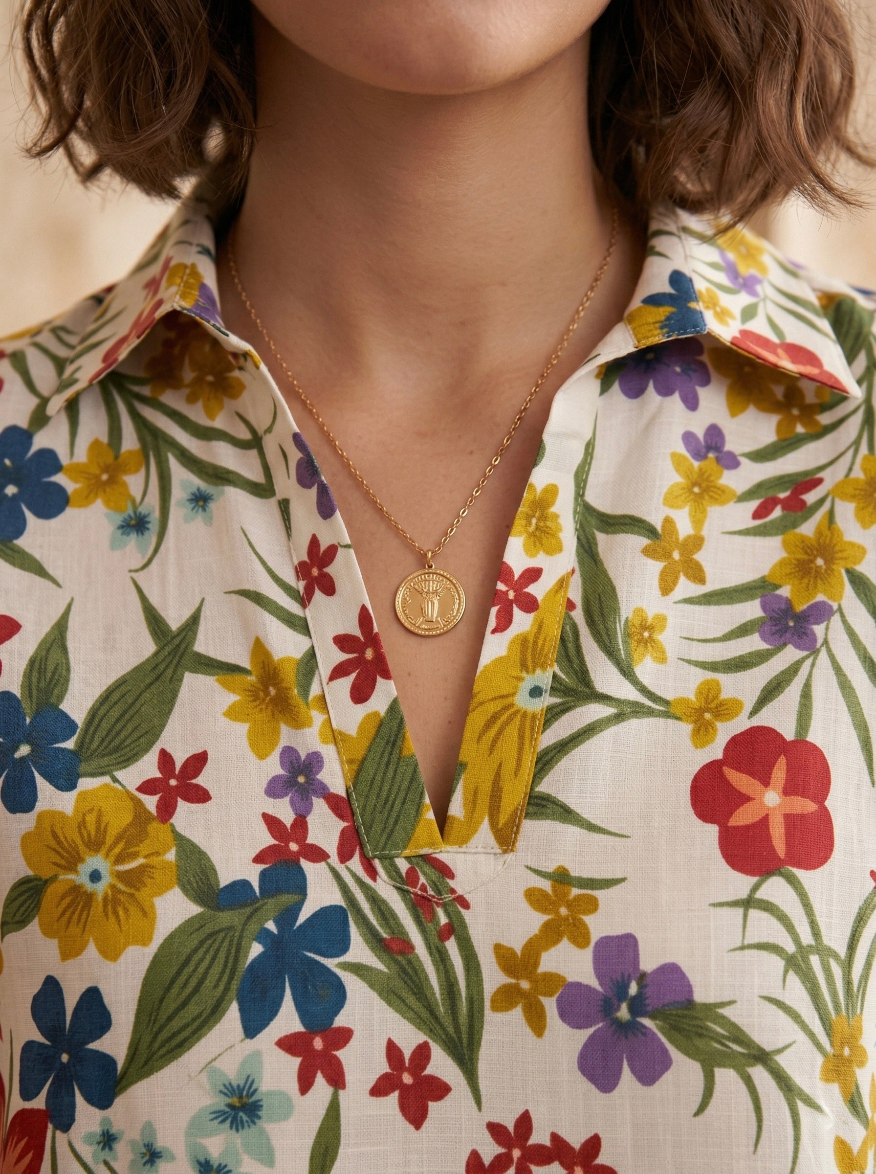 Sunbliss Bloom: Multicolor Floral Cotton Shirt