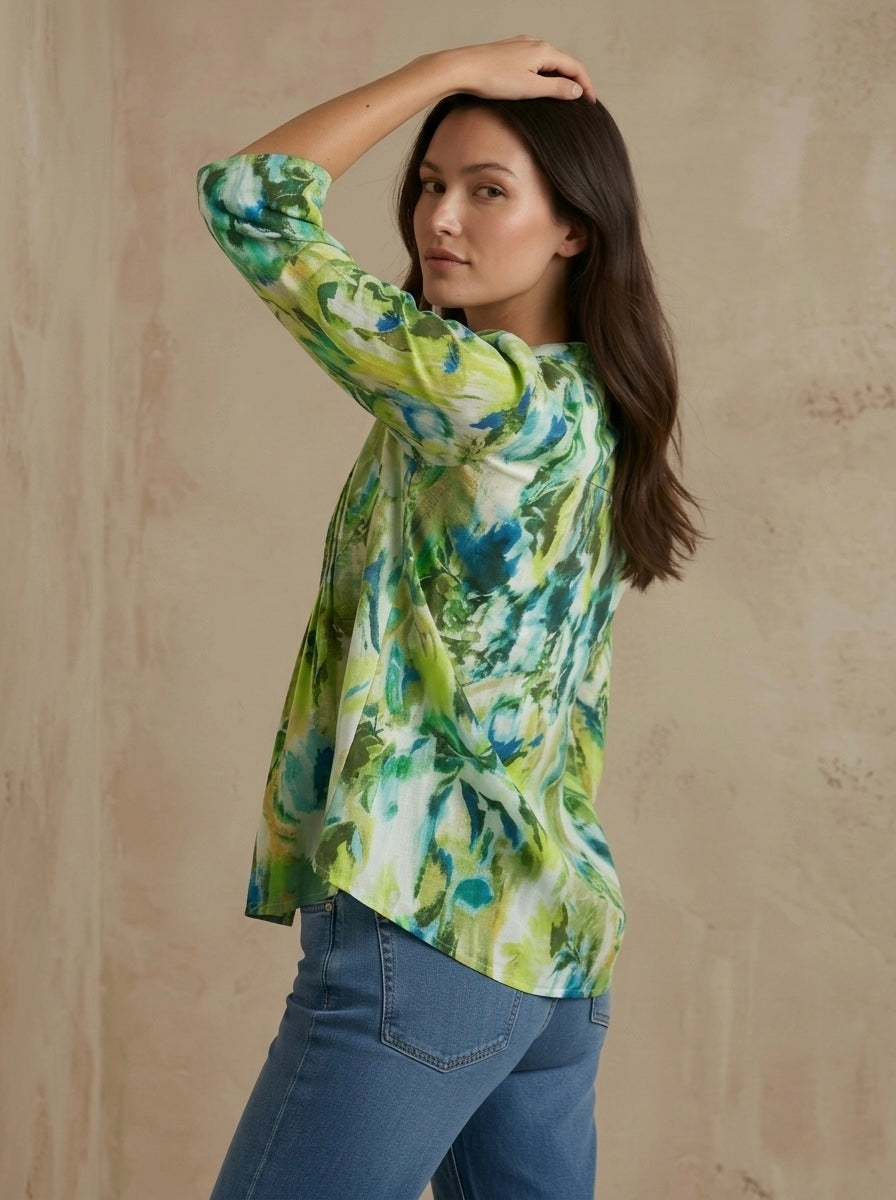 Neelvana: Watercolor Pintuck Shirt