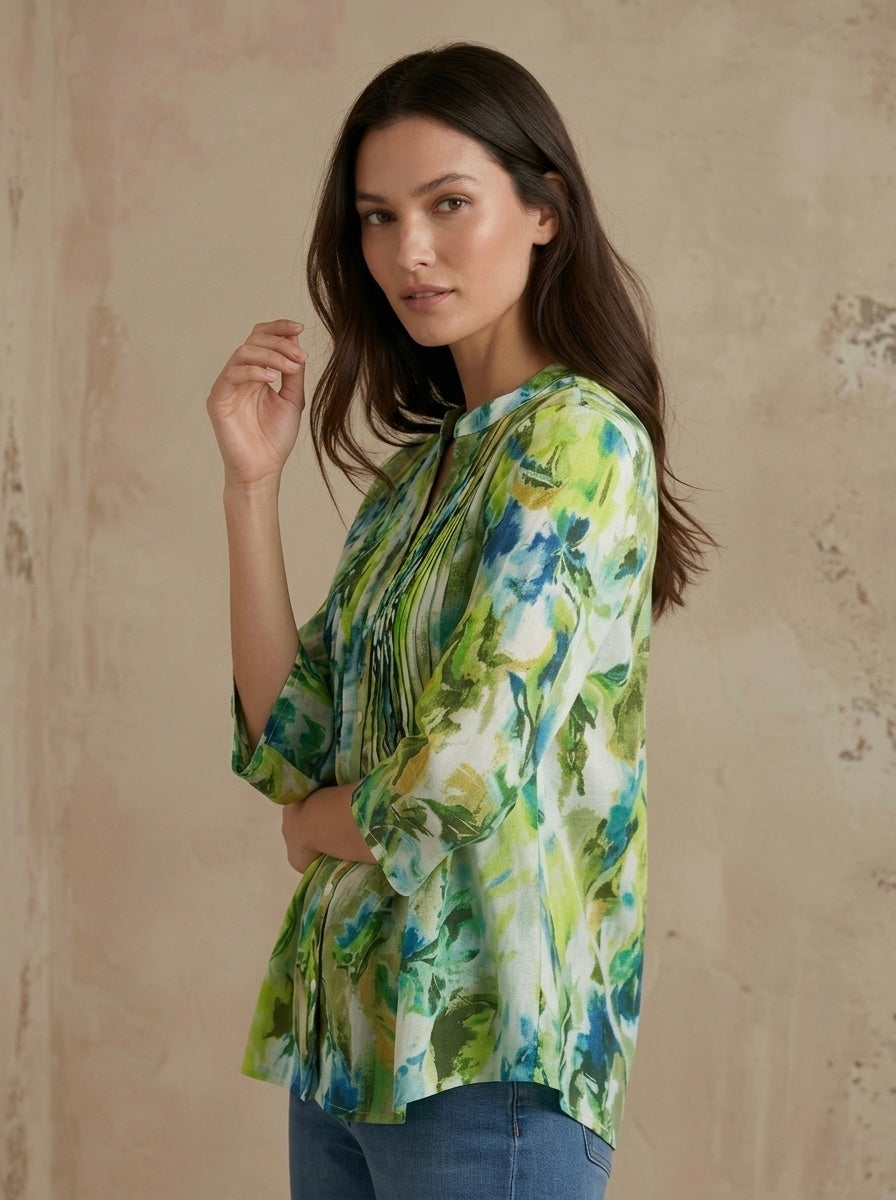 Neelvana: Watercolor Pintuck Shirt