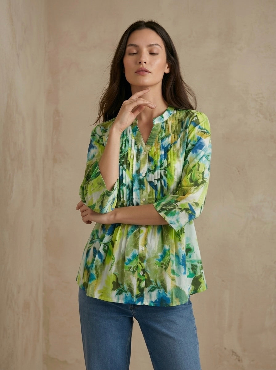 Neelvana: Watercolor Pintuck Shirt