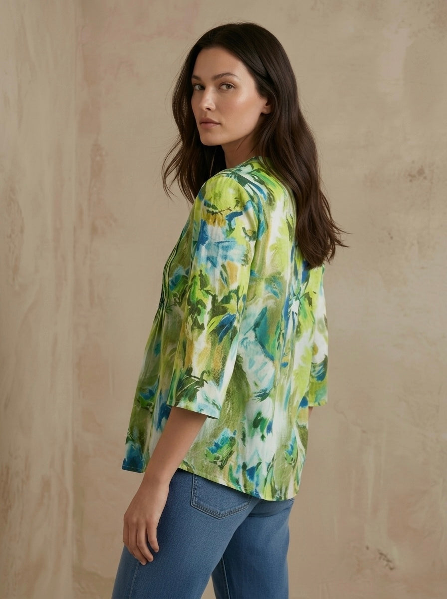 Neelvana: Watercolor Pintuck Shirt