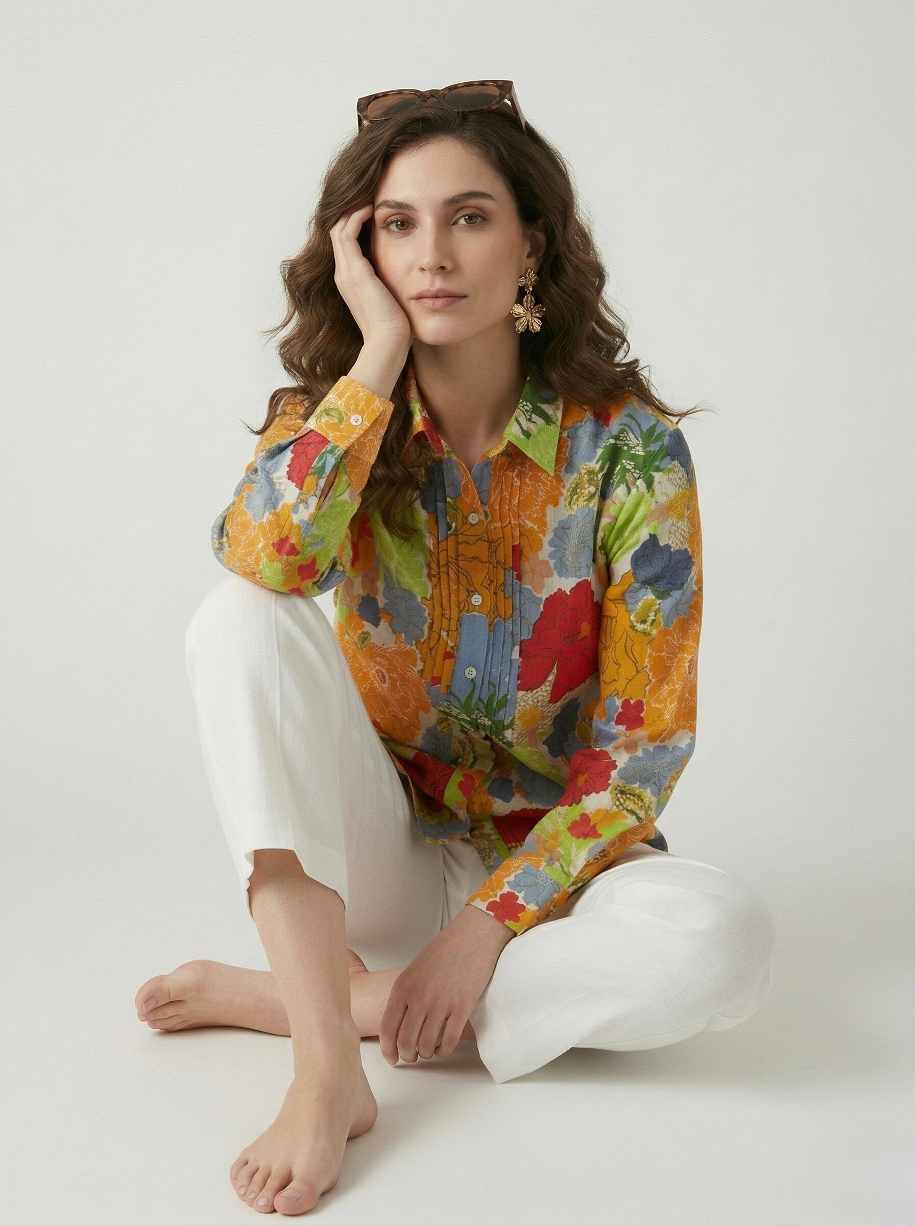 Carnival Bloom: Pintuck Floral Shirt