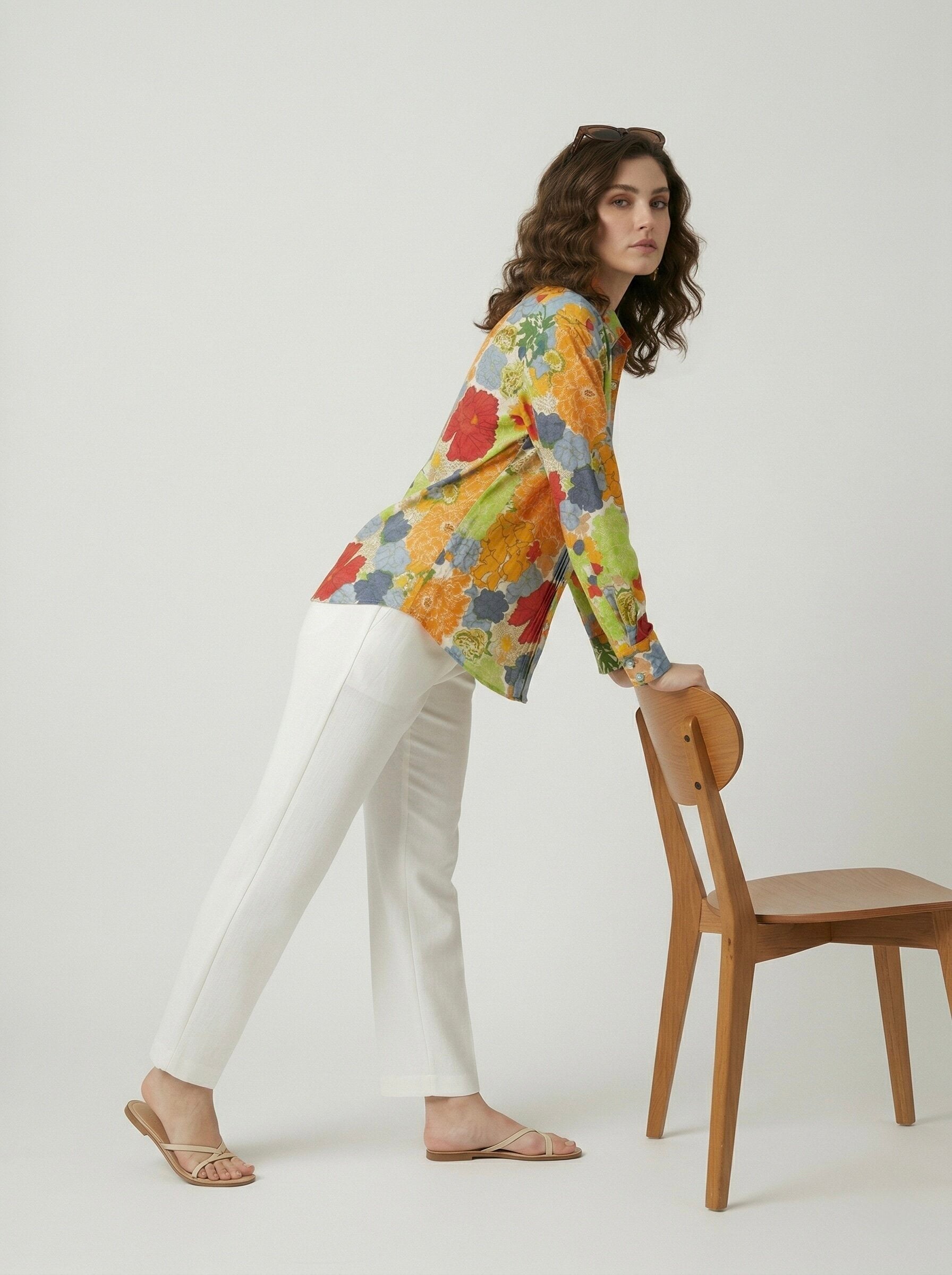 Carnival Bloom: Pintuck Floral Shirt