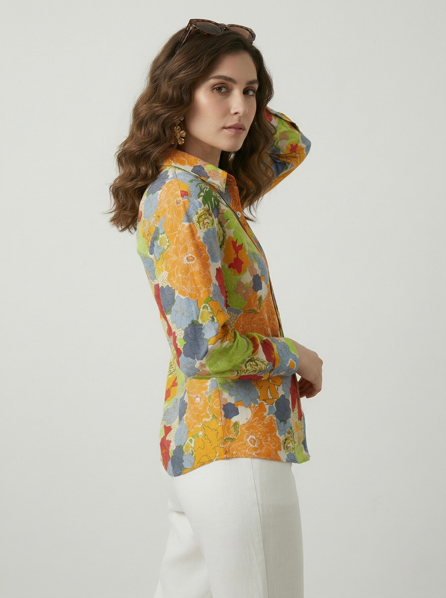 Carnival Bloom: Pintuck Floral Shirt