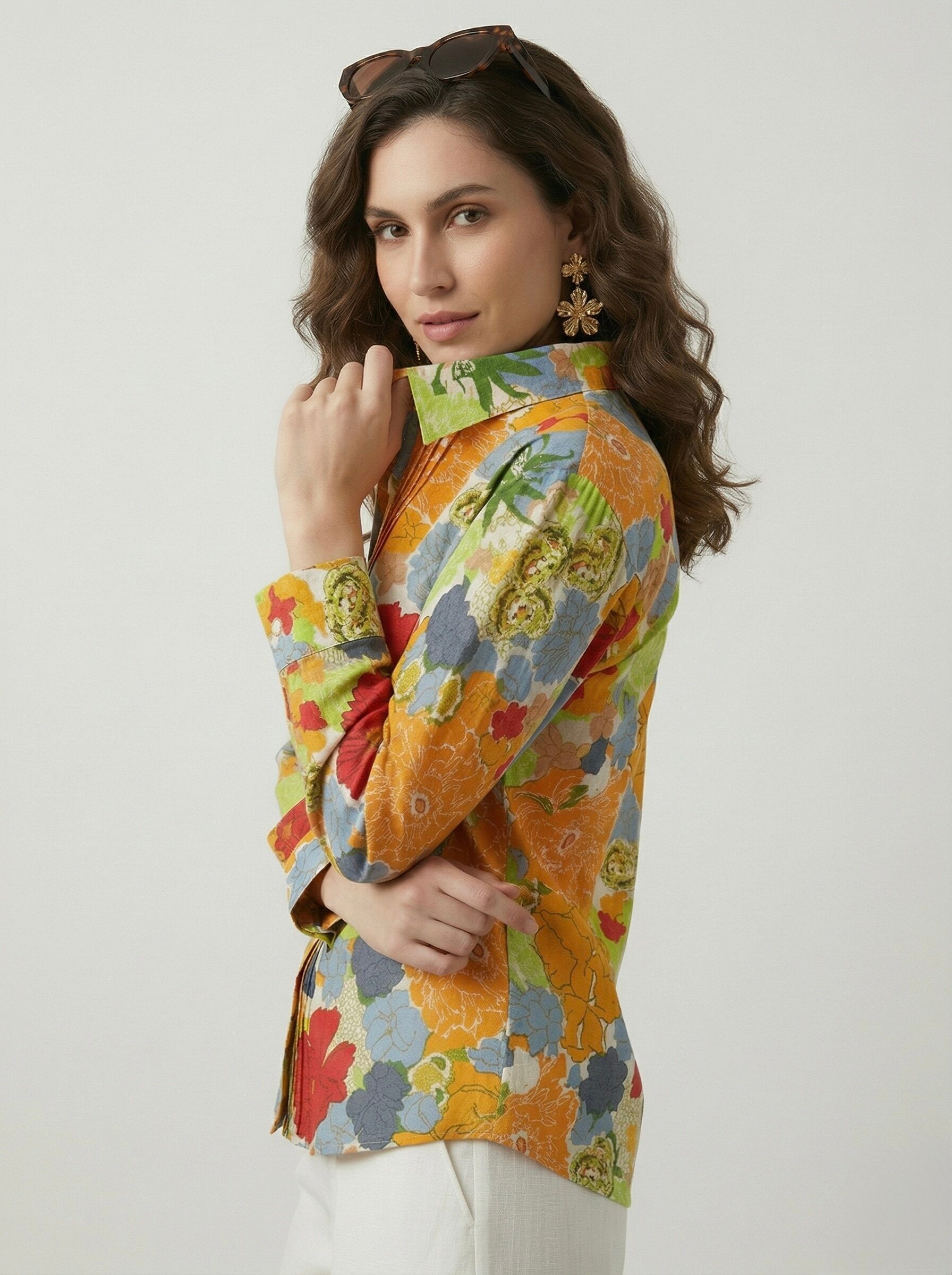 Carnival Bloom: Pintuck Floral Shirt