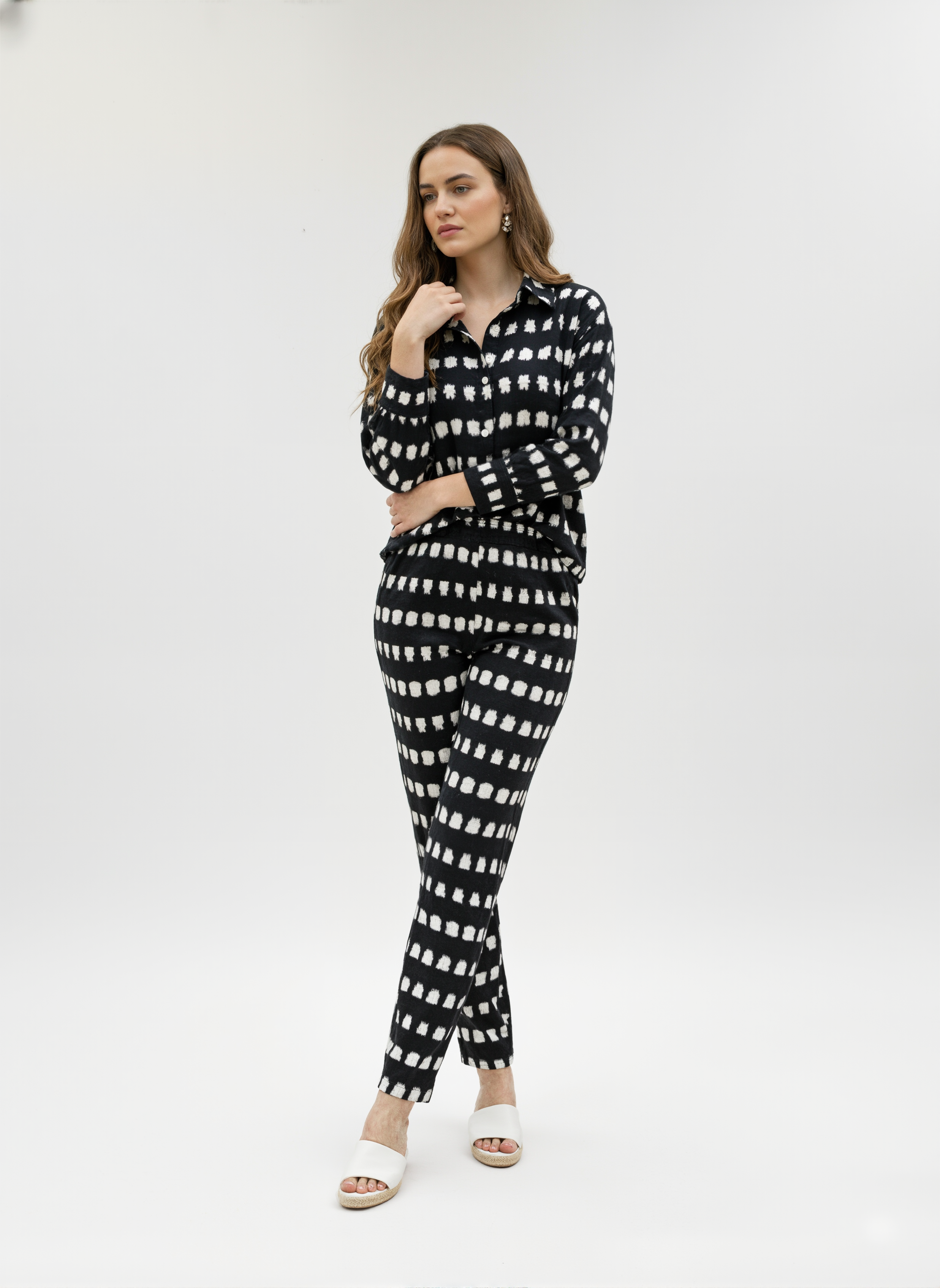 Ink Echo: Monochrome Brushstroke Co-ord Set