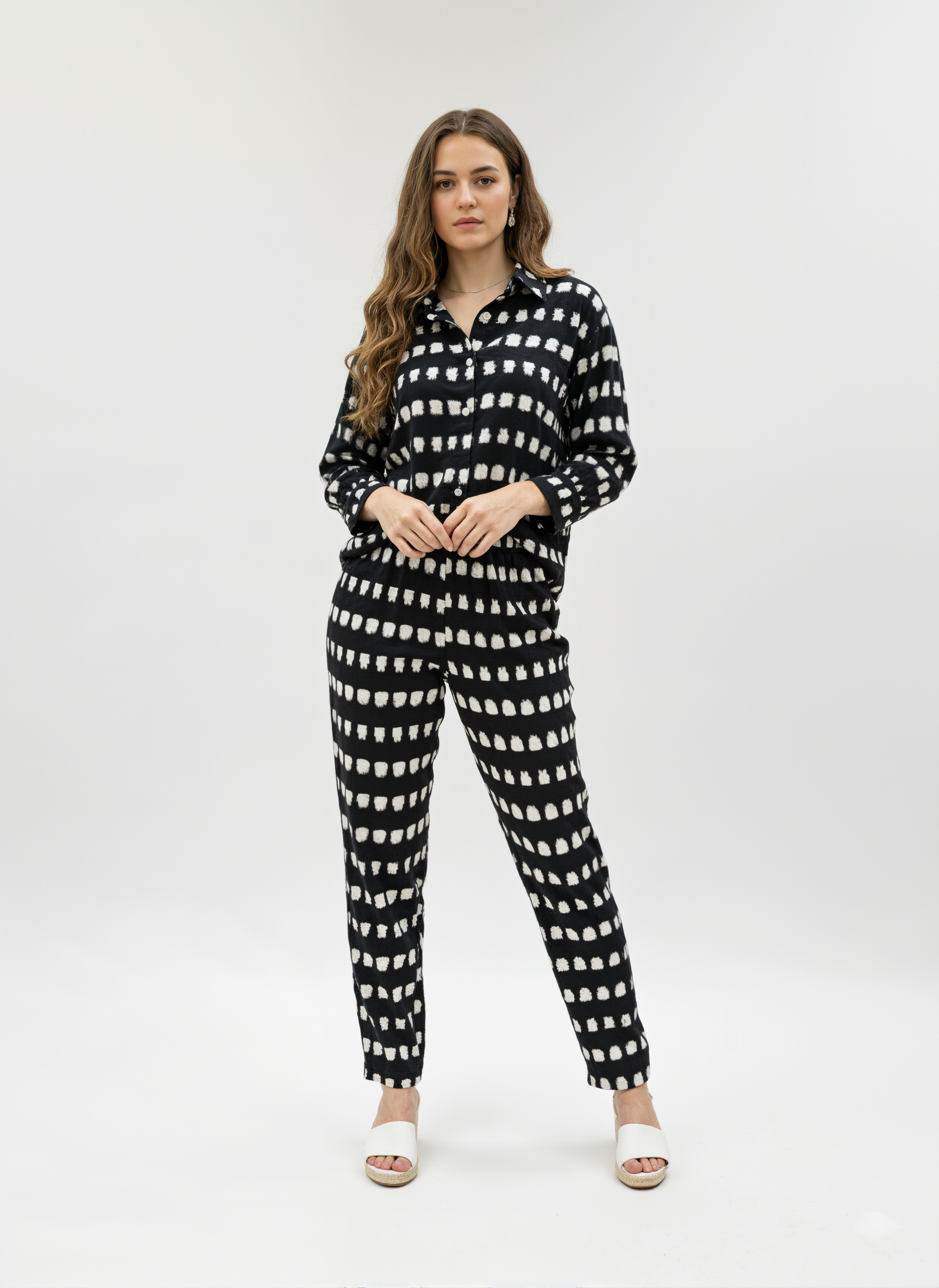 Ink Echo: Monochrome Brushstroke Co-ord Set