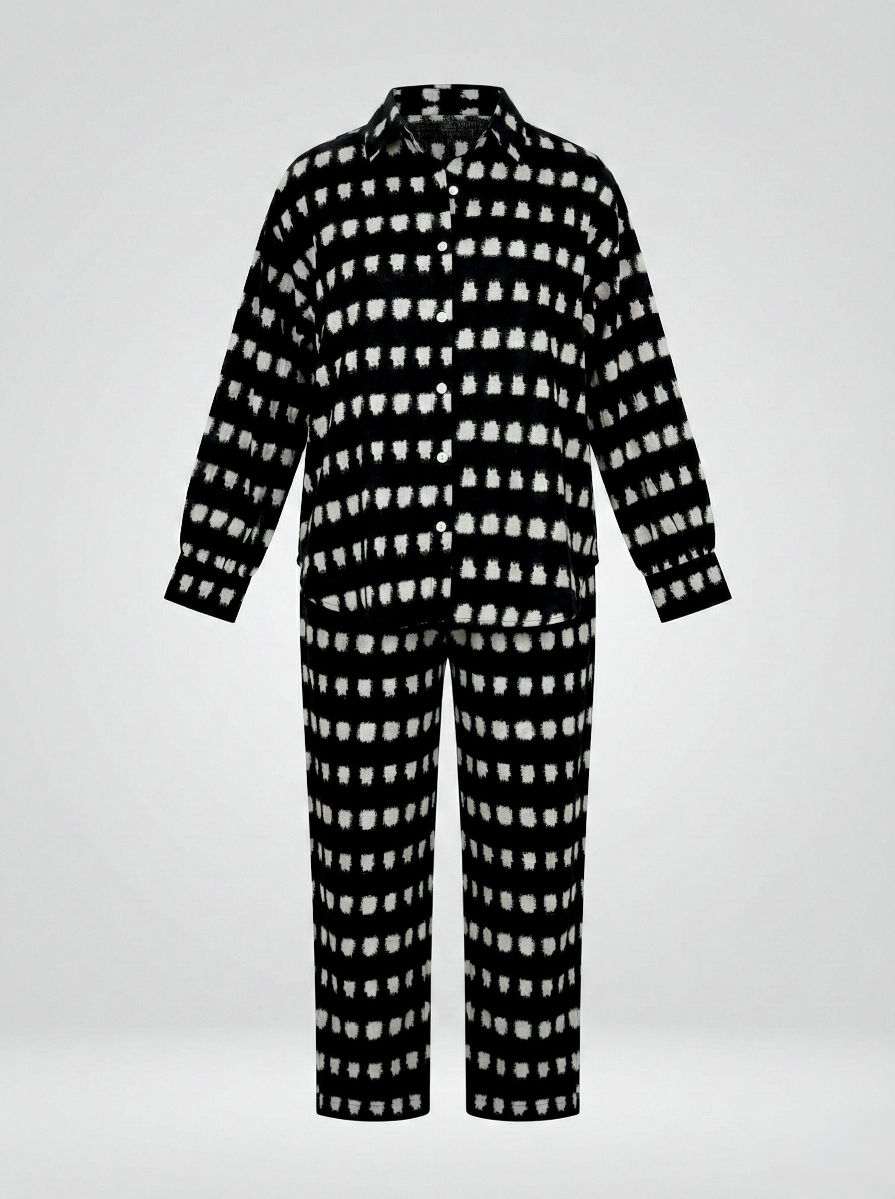 Ink Echo: Monochrome Brushstroke Co-ord Set