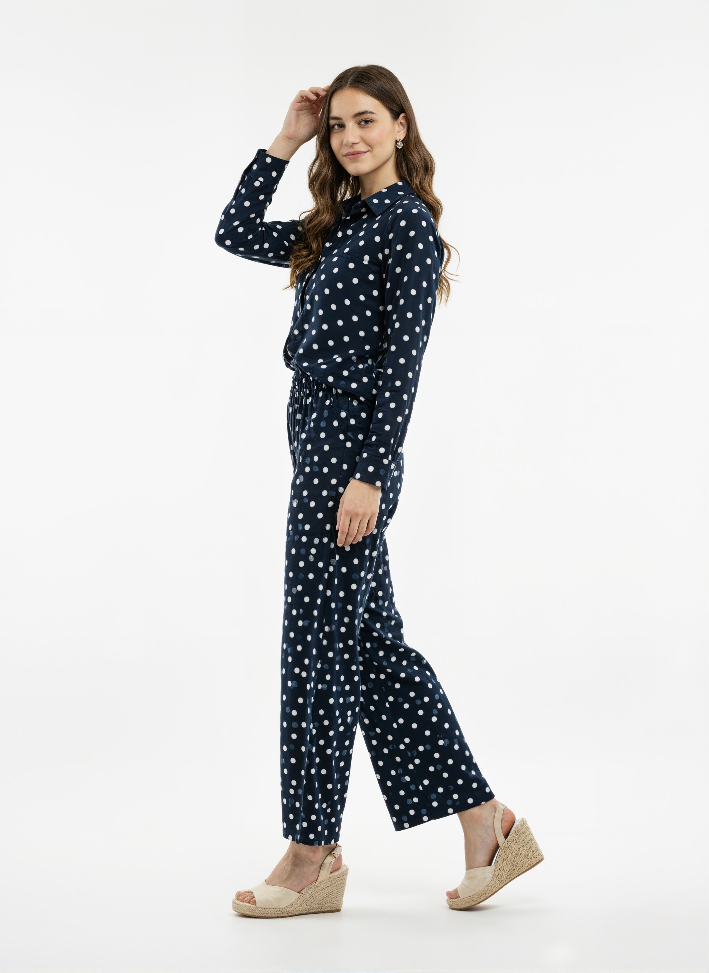 Indigo Mist: Polka Dot Co-ord Set