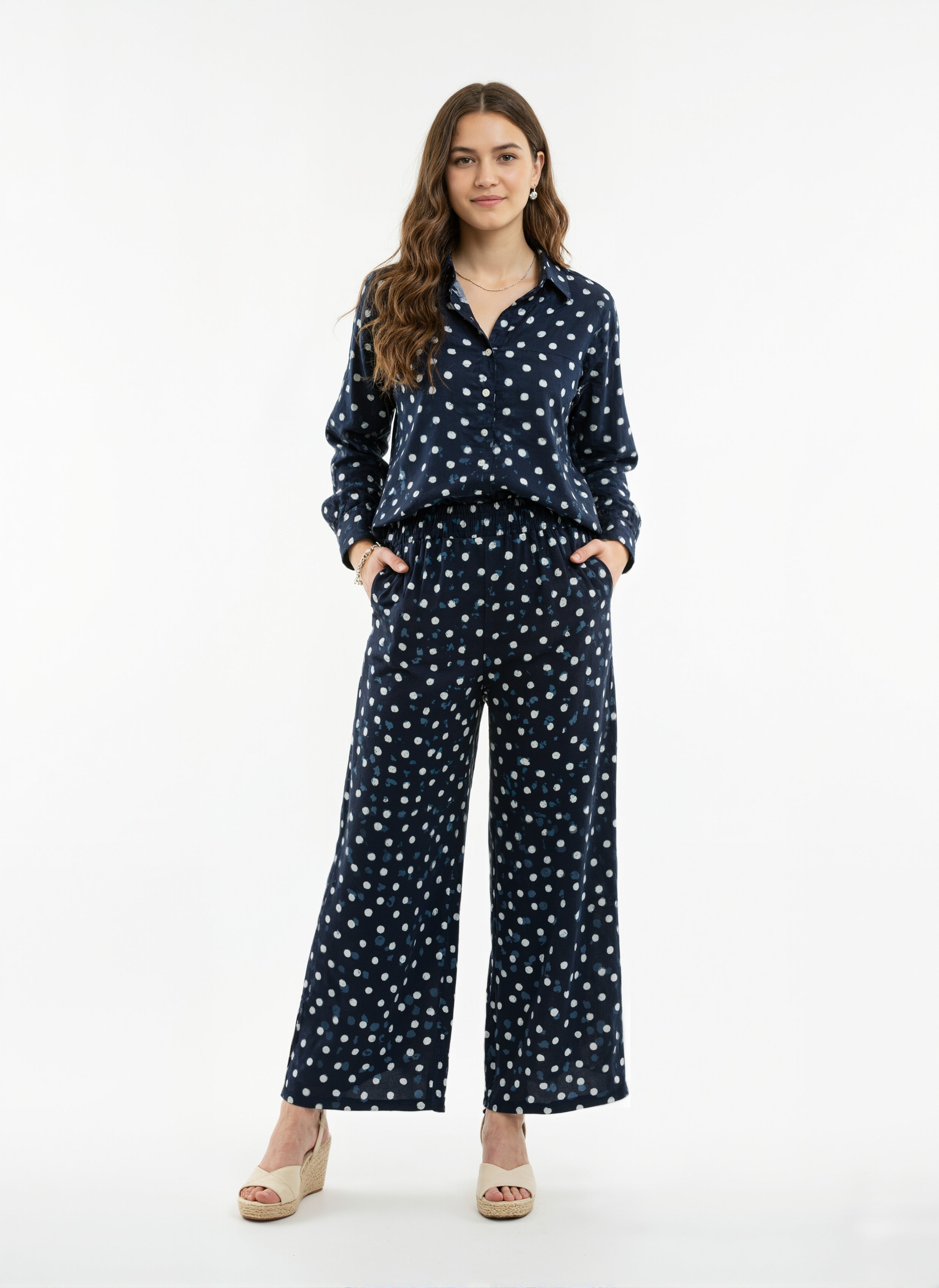 Indigo Mist: Polka Dot Co-ord Set