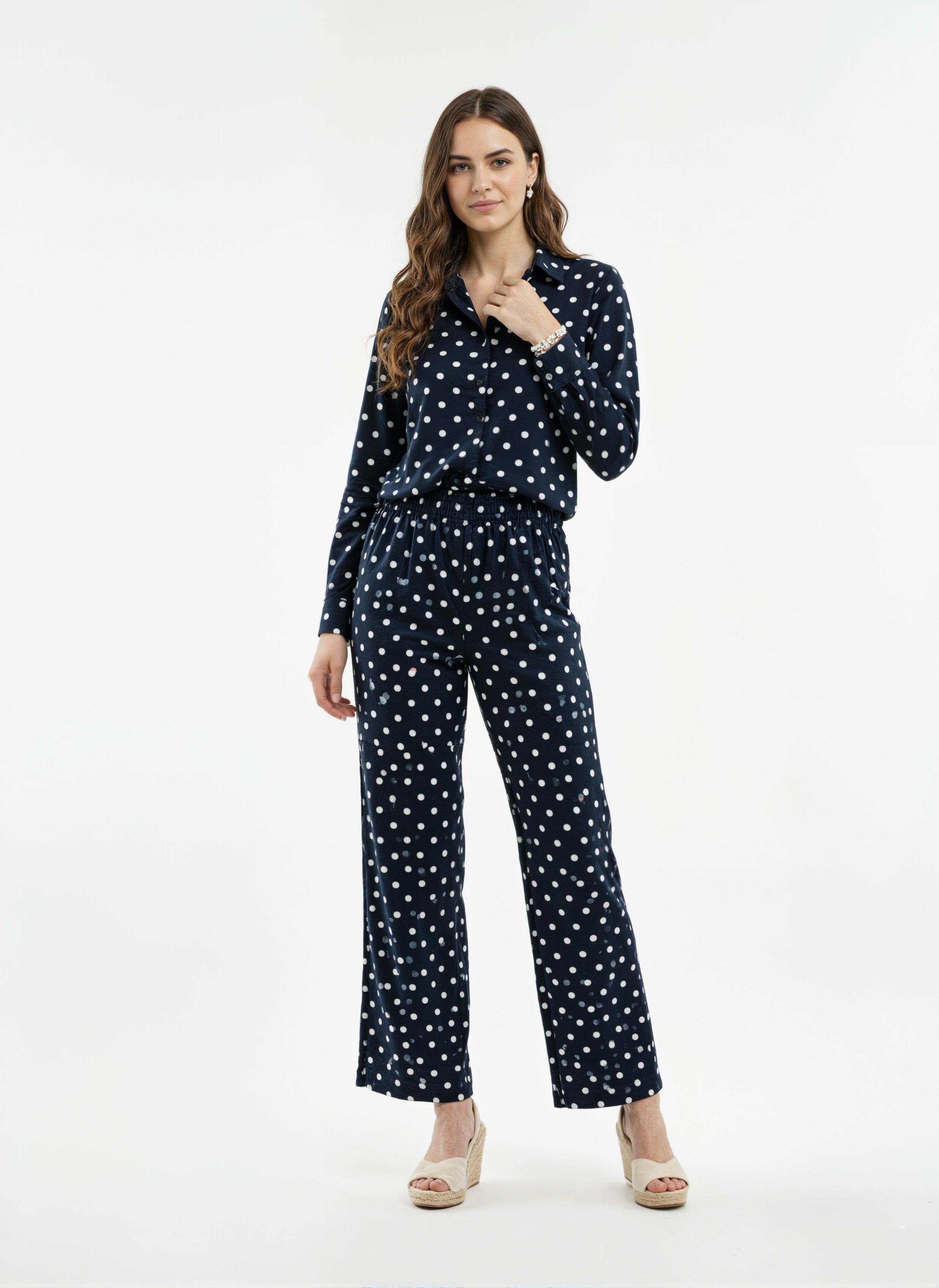 Indigo Mist: Polka Dot Co-ord Set