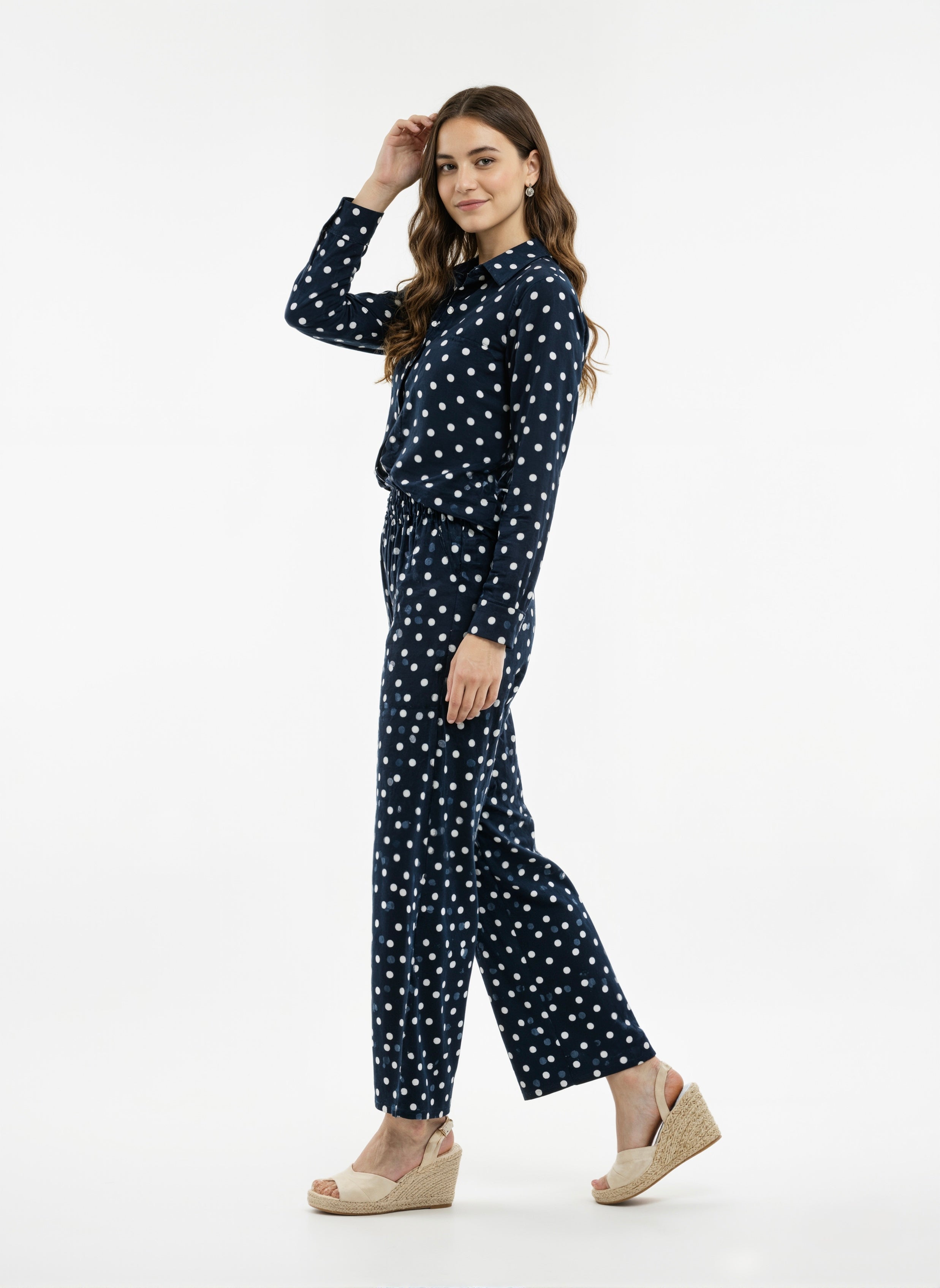 Indigo Mist: Polka Dot Co-ord Set