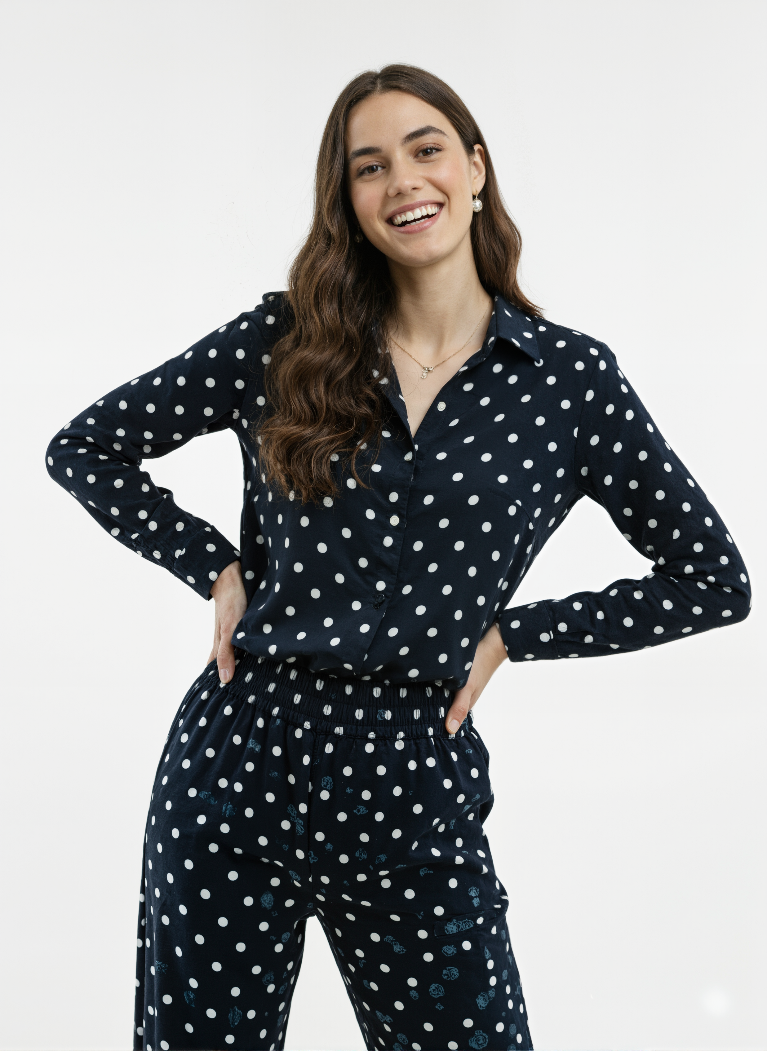 Indigo Mist: Polka Dot Co-ord Set