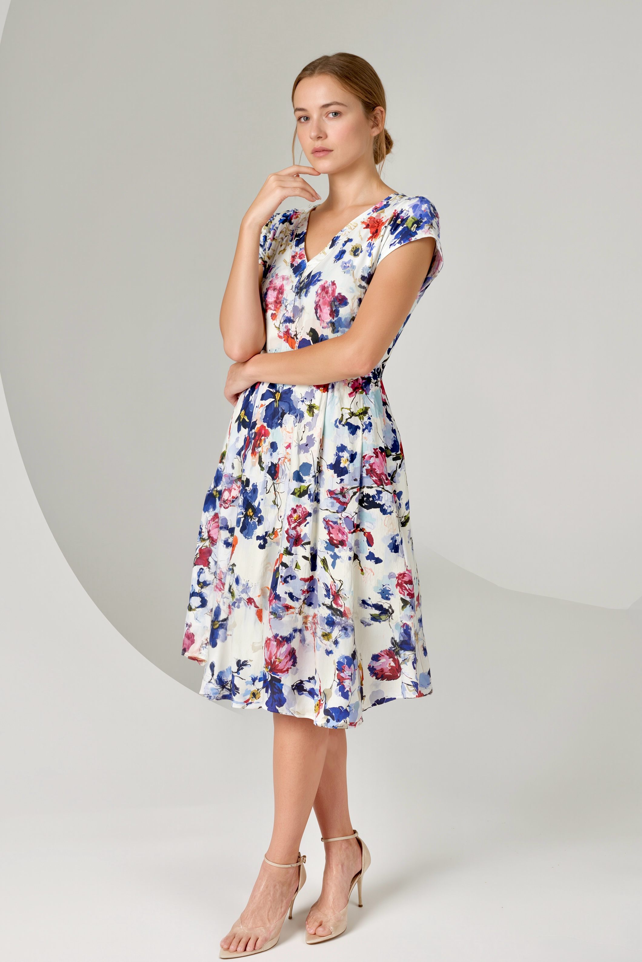 Petal Purple V-Neck Tiered Dress