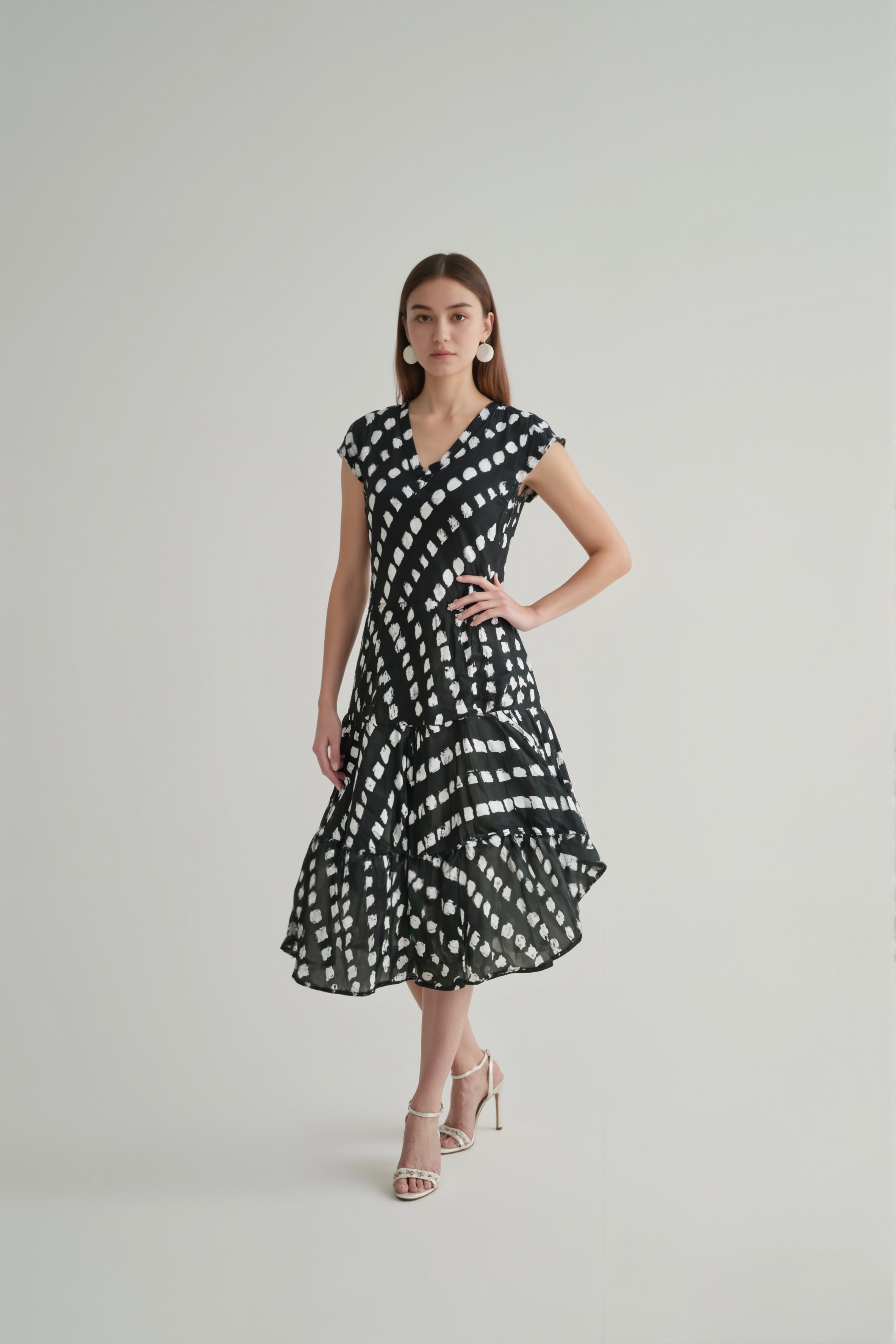 Modern Muse V-Neck A-Line Midi Dress