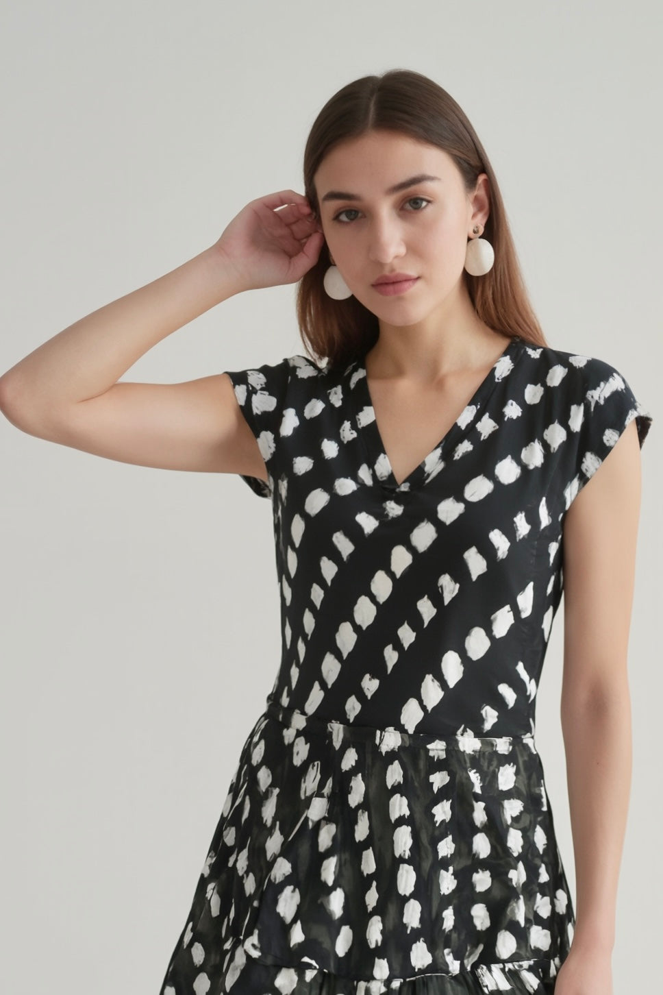 Modern Muse V-Neck A-Line Midi Dress