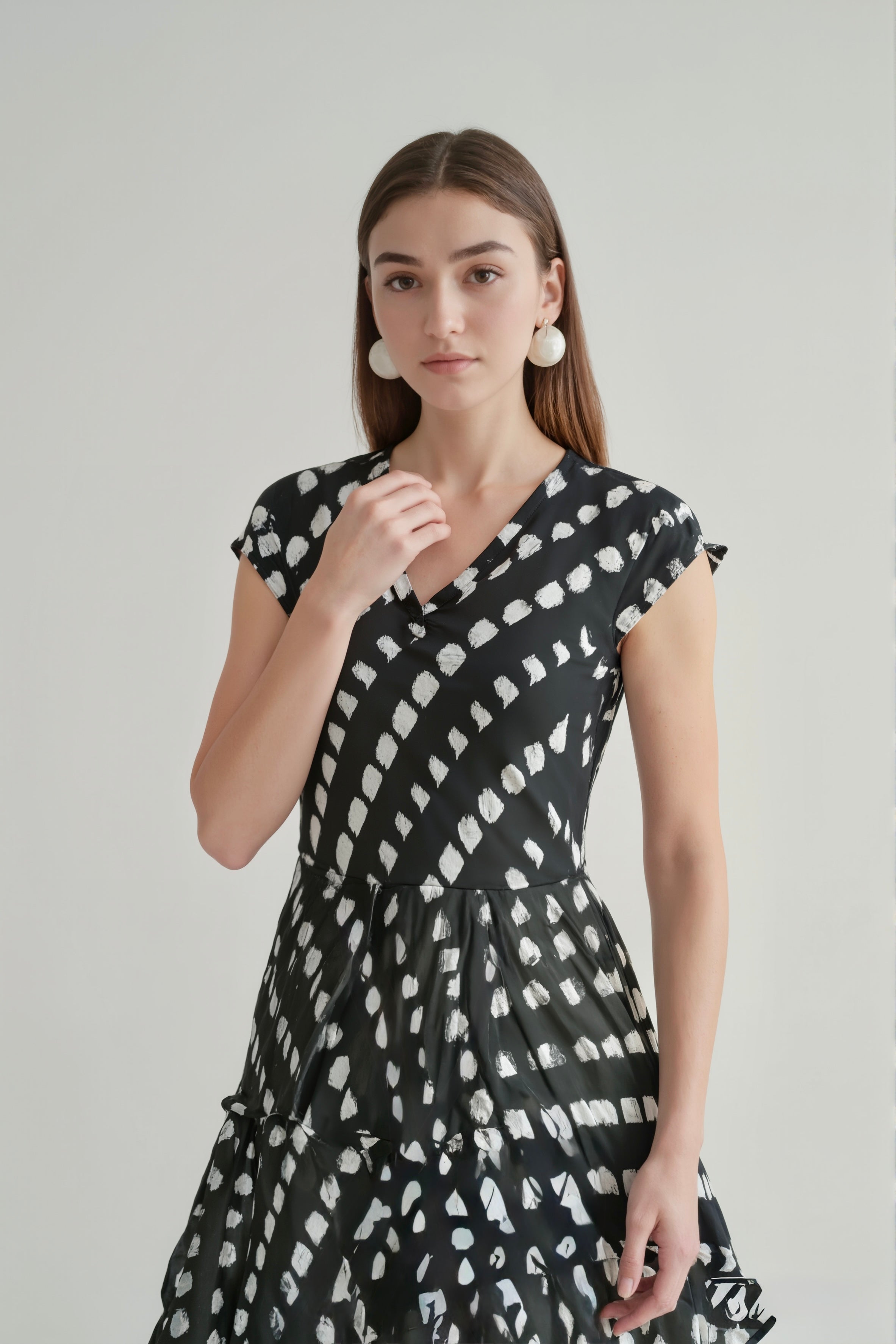 Modern Muse V-Neck A-Line Midi Dress