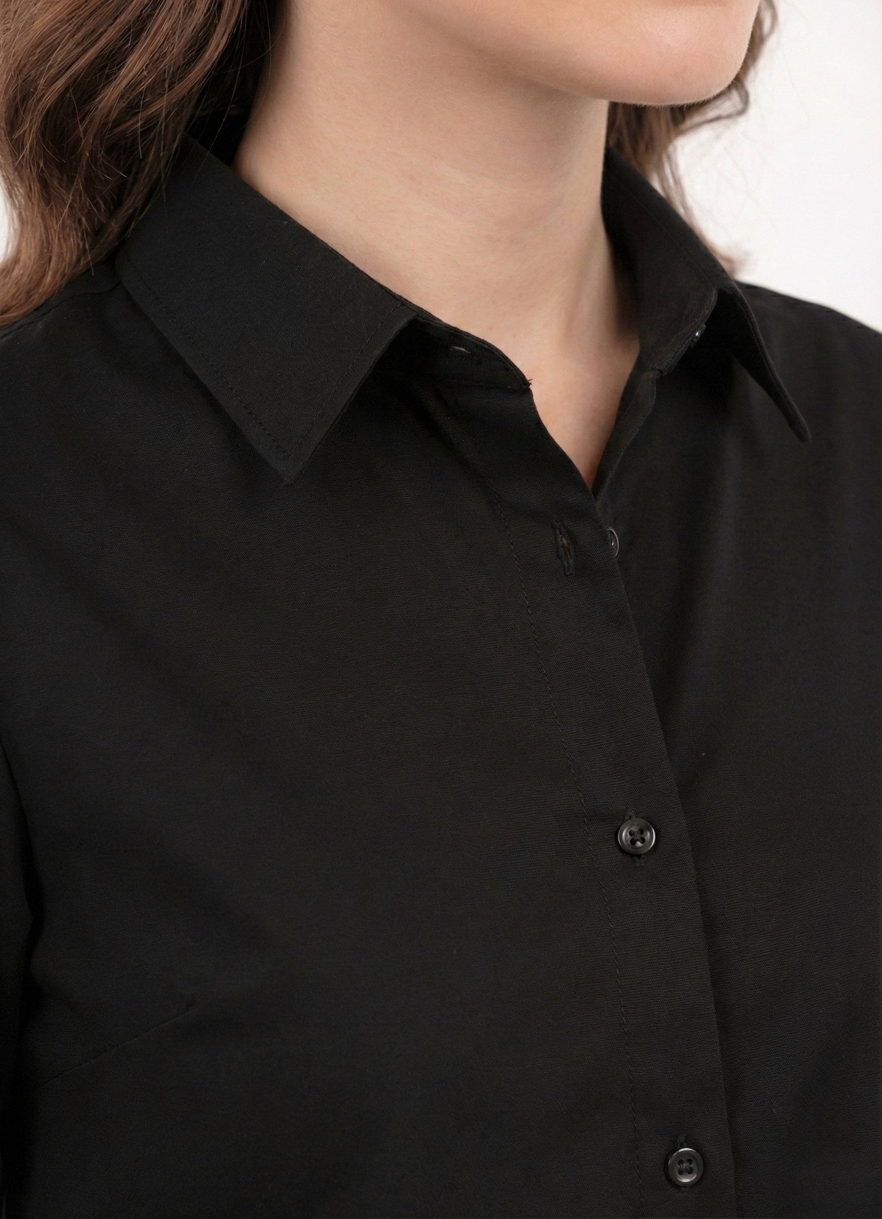 Inkstroke Noir Minimalist Midi Shirt Dress