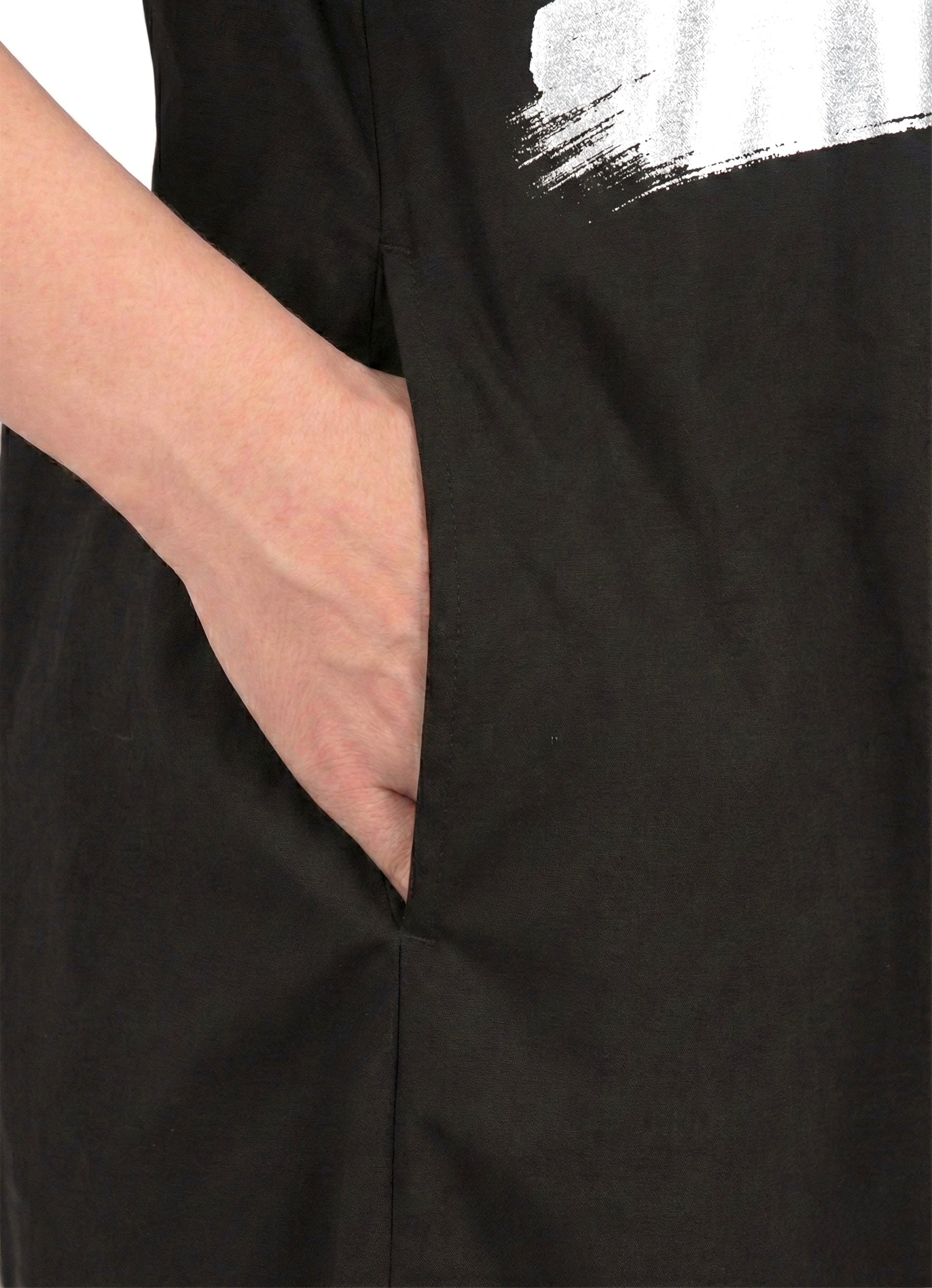 Inkstroke Noir Minimalist Midi Shirt Dress