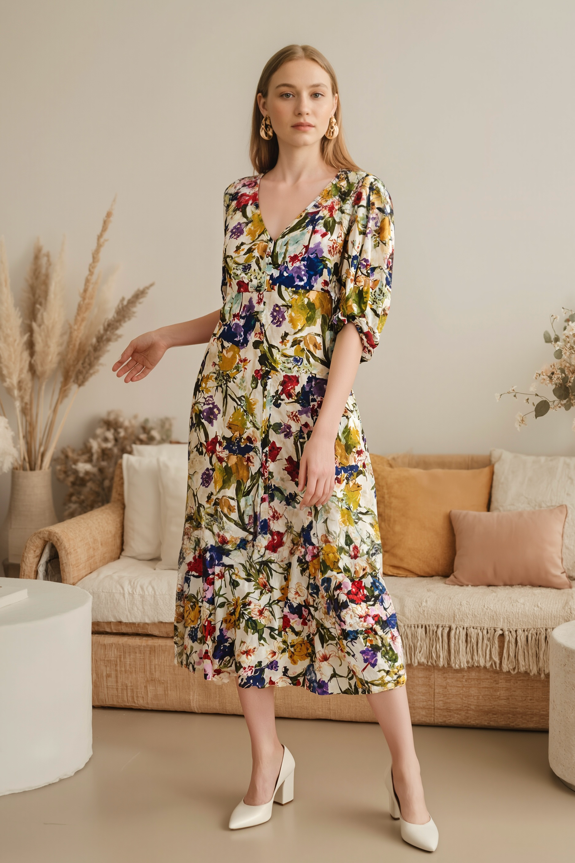 Garden Bloom: Floral Maxi Dress