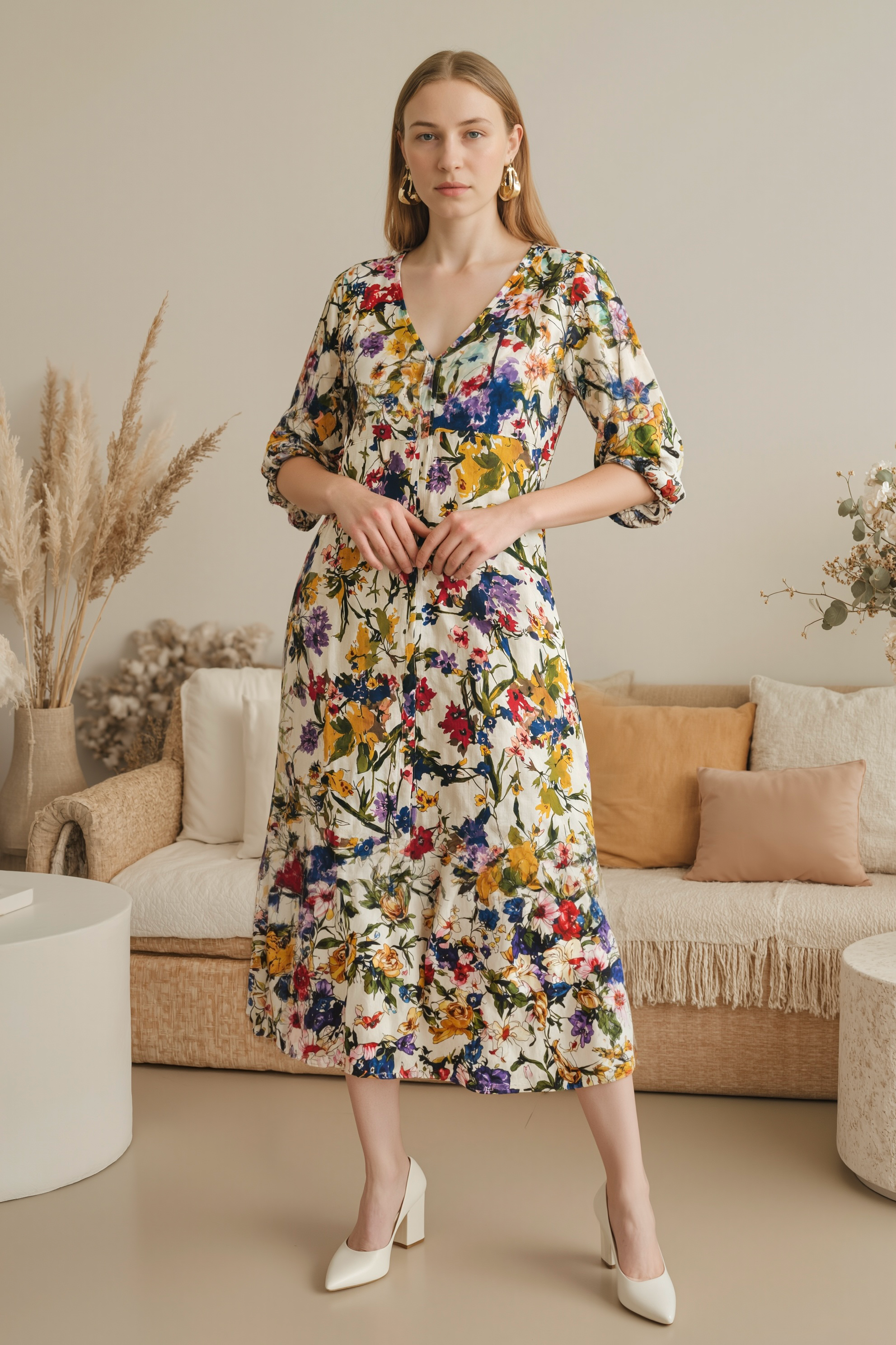 Garden Bloom: Floral Maxi Dress