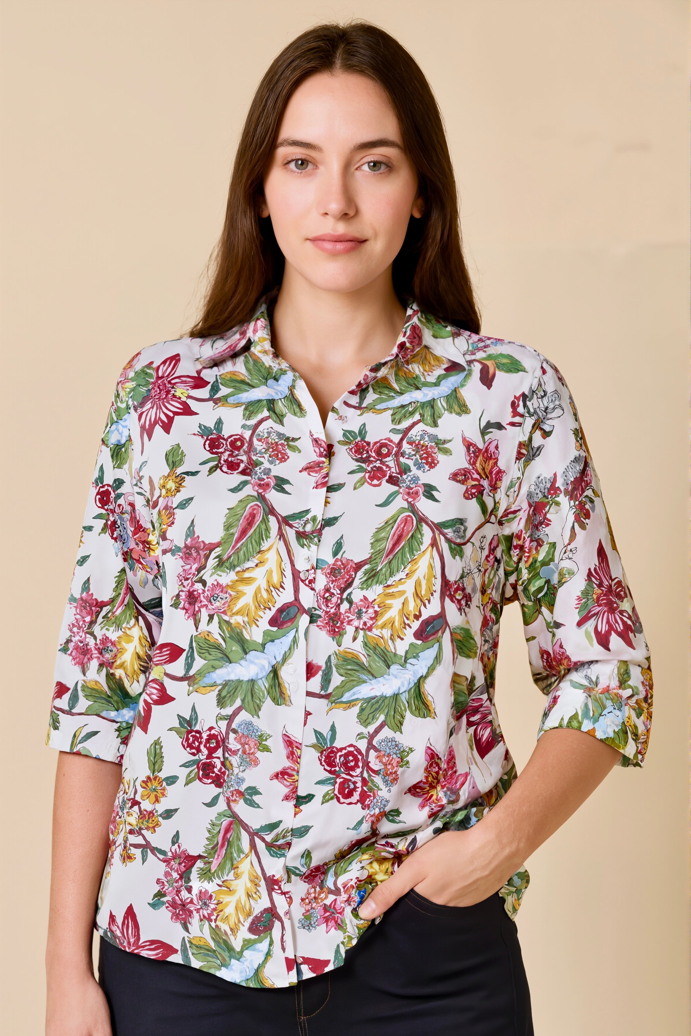 Bloomy Multicolor Floral Shirt Top