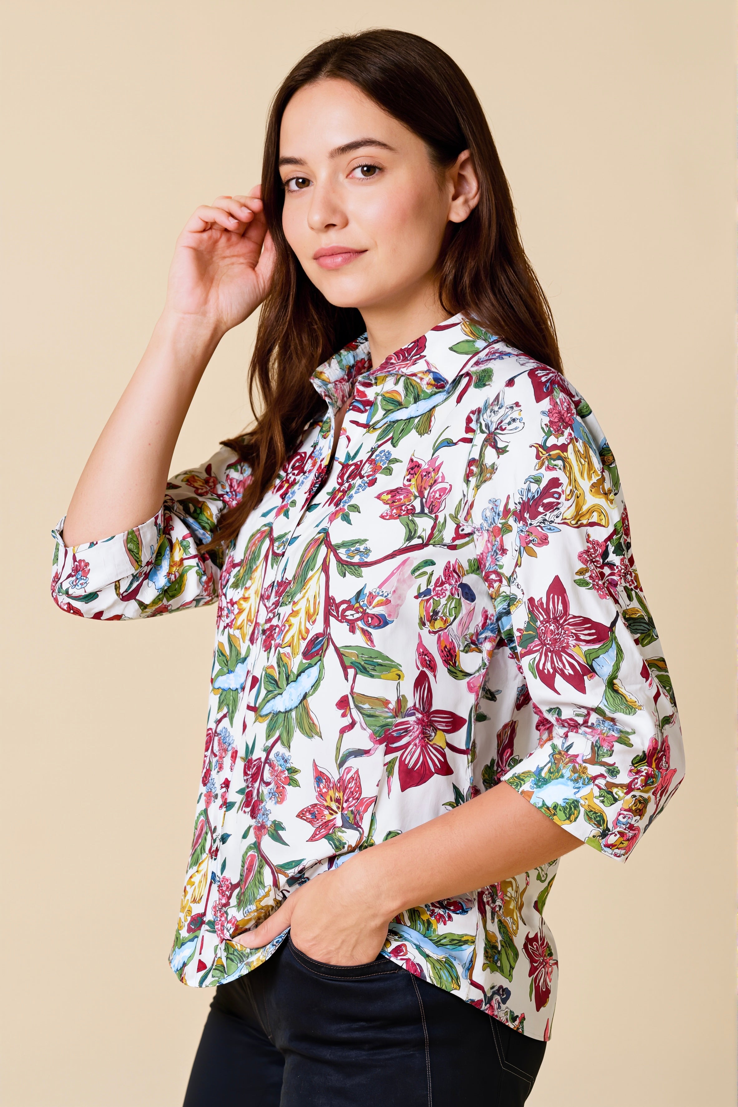 Bloomy Multicolor Floral Shirt Top