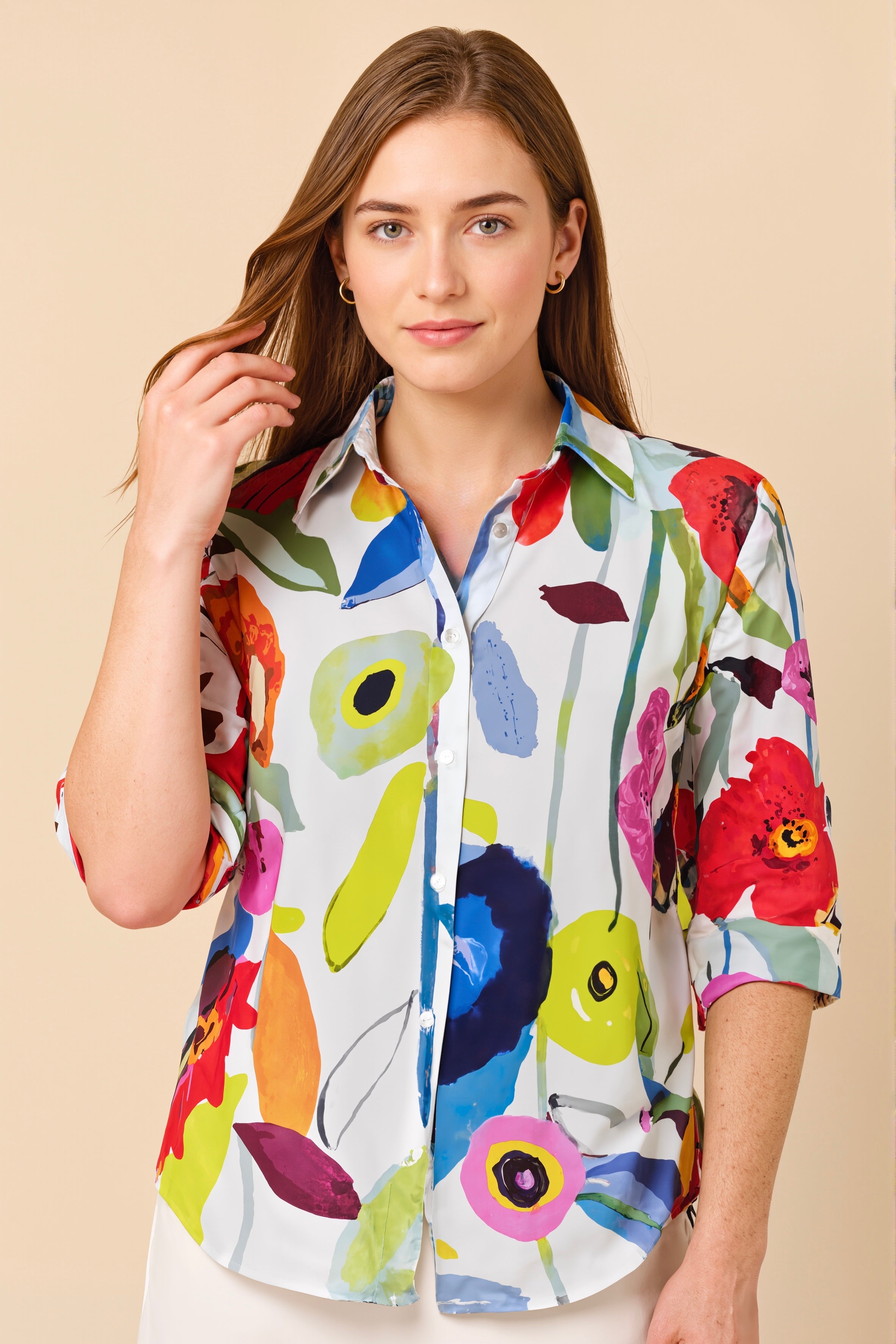 Chroma Watercolor Floral Shirt Top