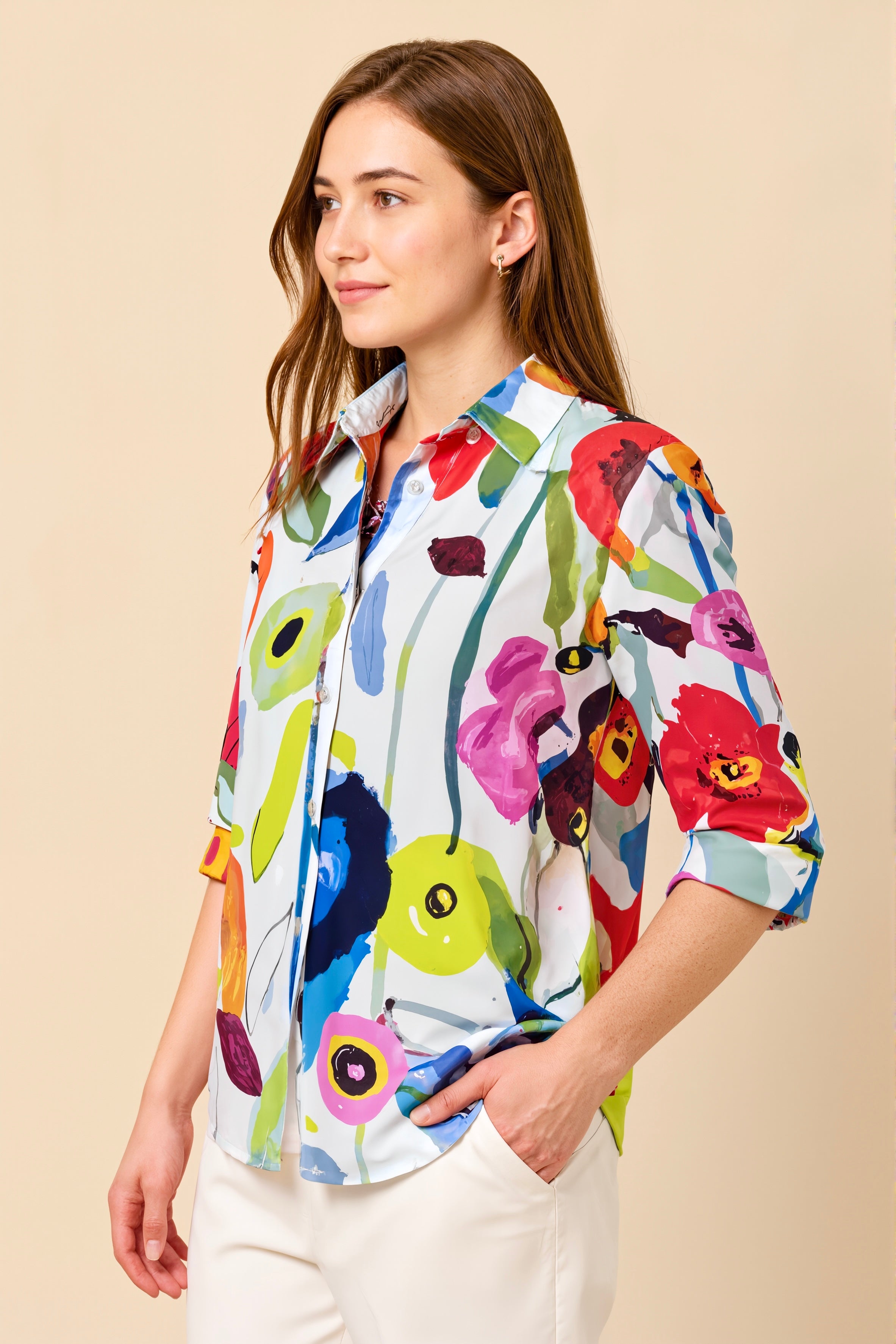 Chroma Watercolor Floral Shirt Top