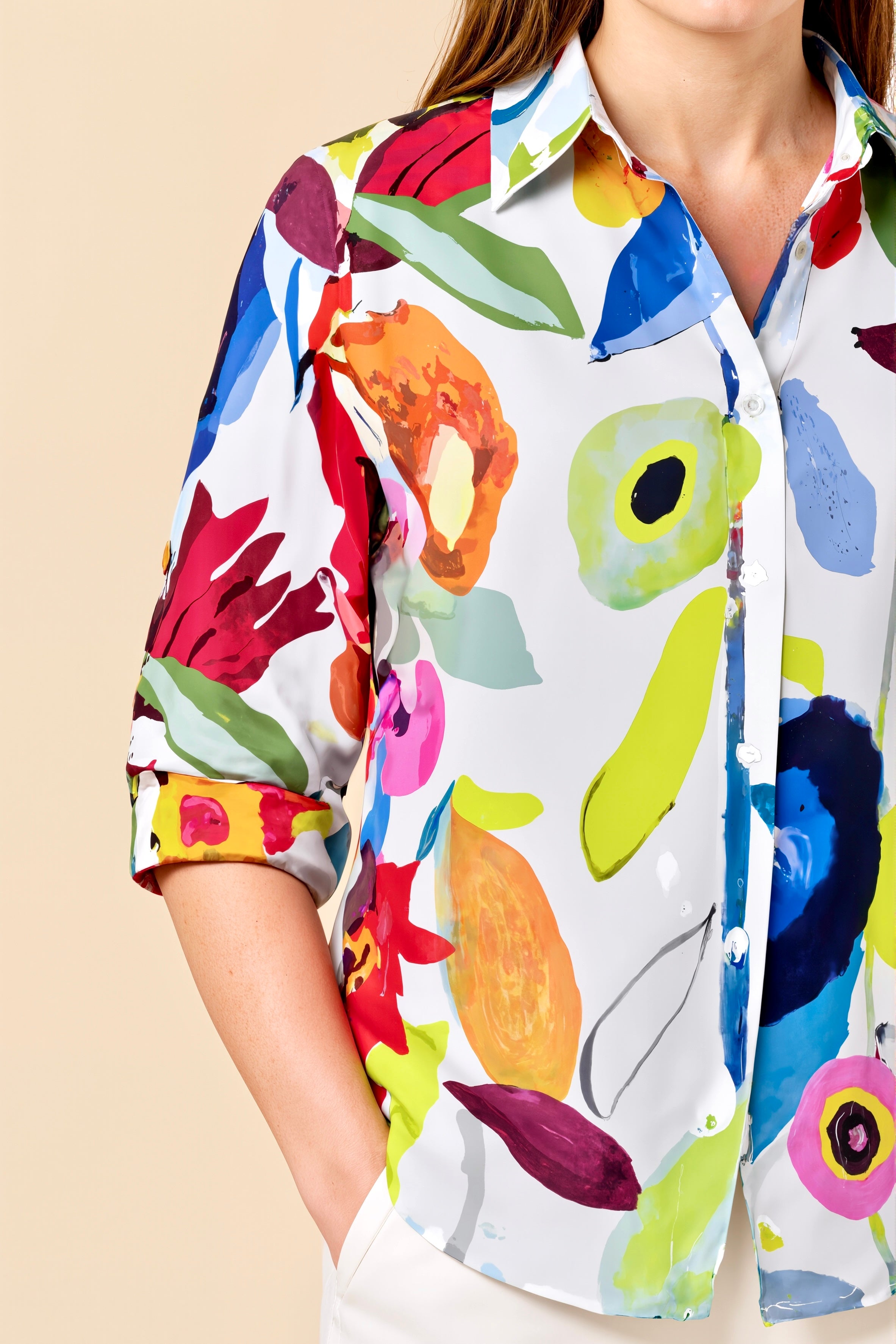 Chroma Watercolor Floral Shirt Top
